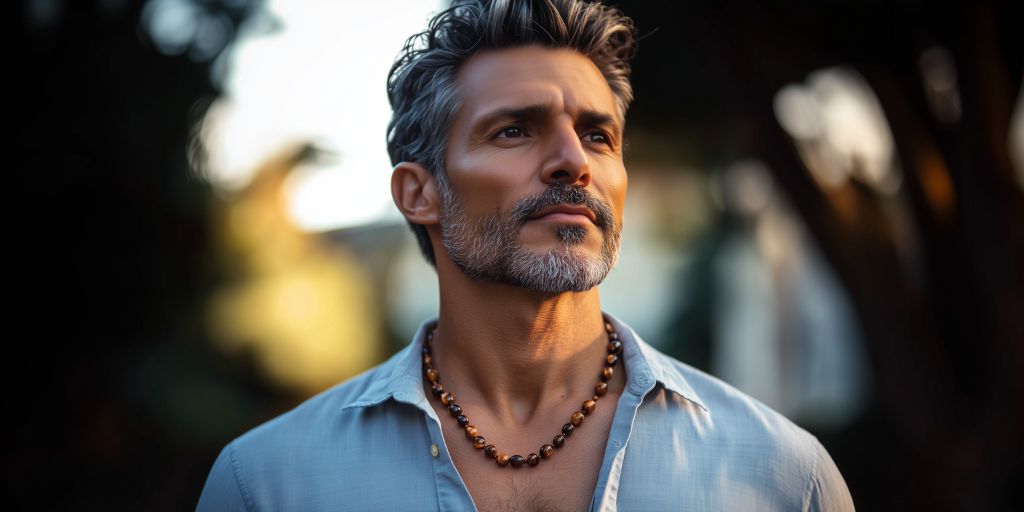 Collier Oeil de Tigre Homme