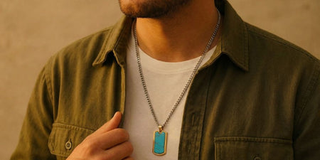 Collier Turquoise Homme