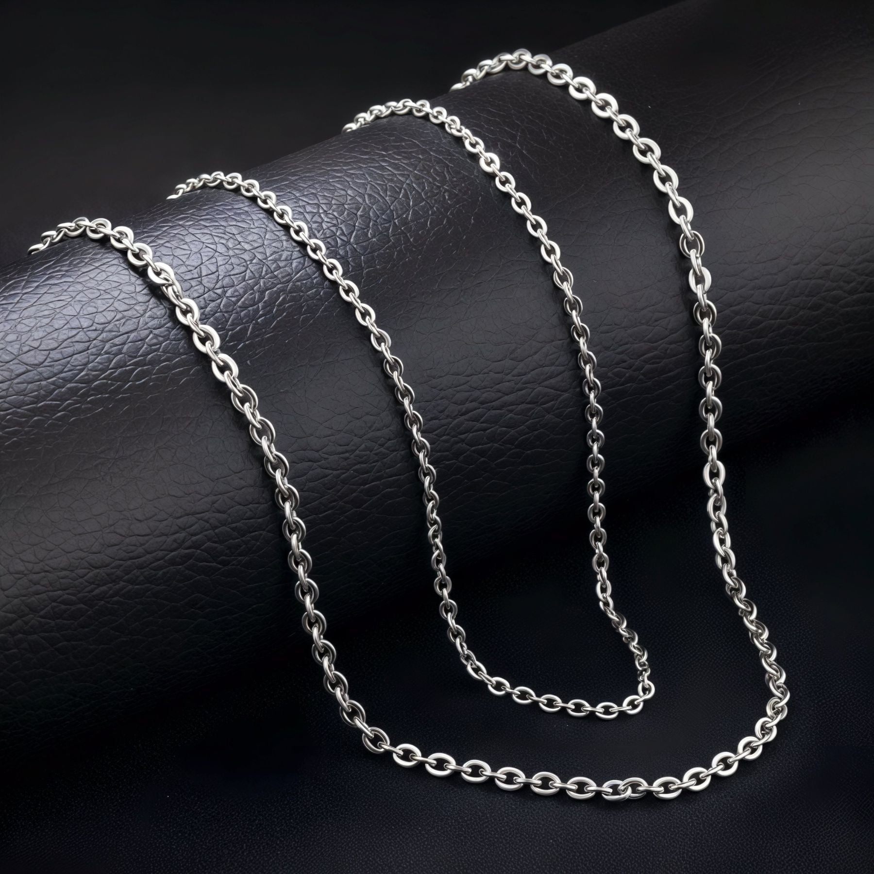 Chaîne forçat 3 mm pour homme, en acier inoxydable, modèle Meiko