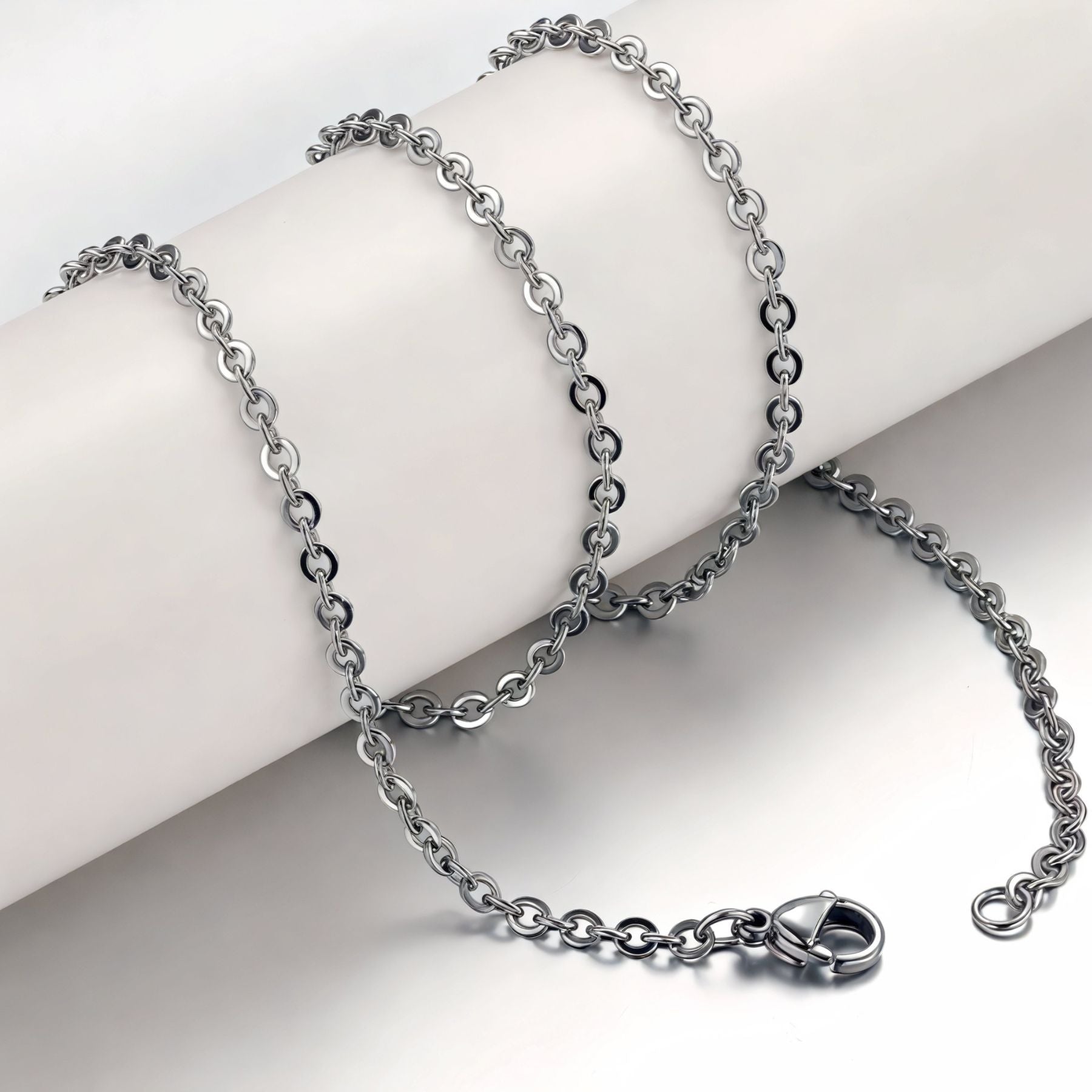 Chaîne forçat 3 mm pour homme, en acier inoxydable, modèle Meiko