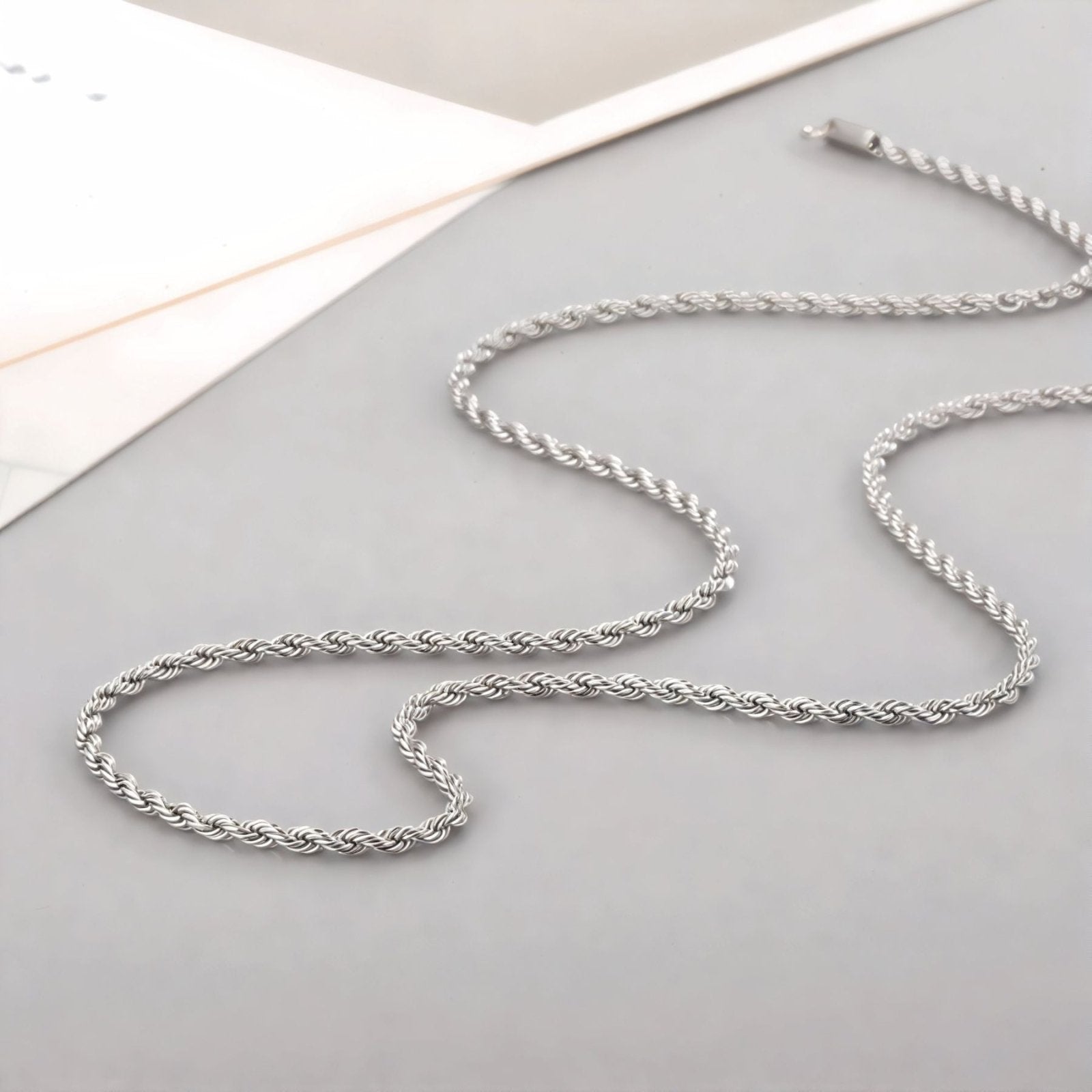 Chaine corde 2 mm en acier inoxydable, modèle Canyon