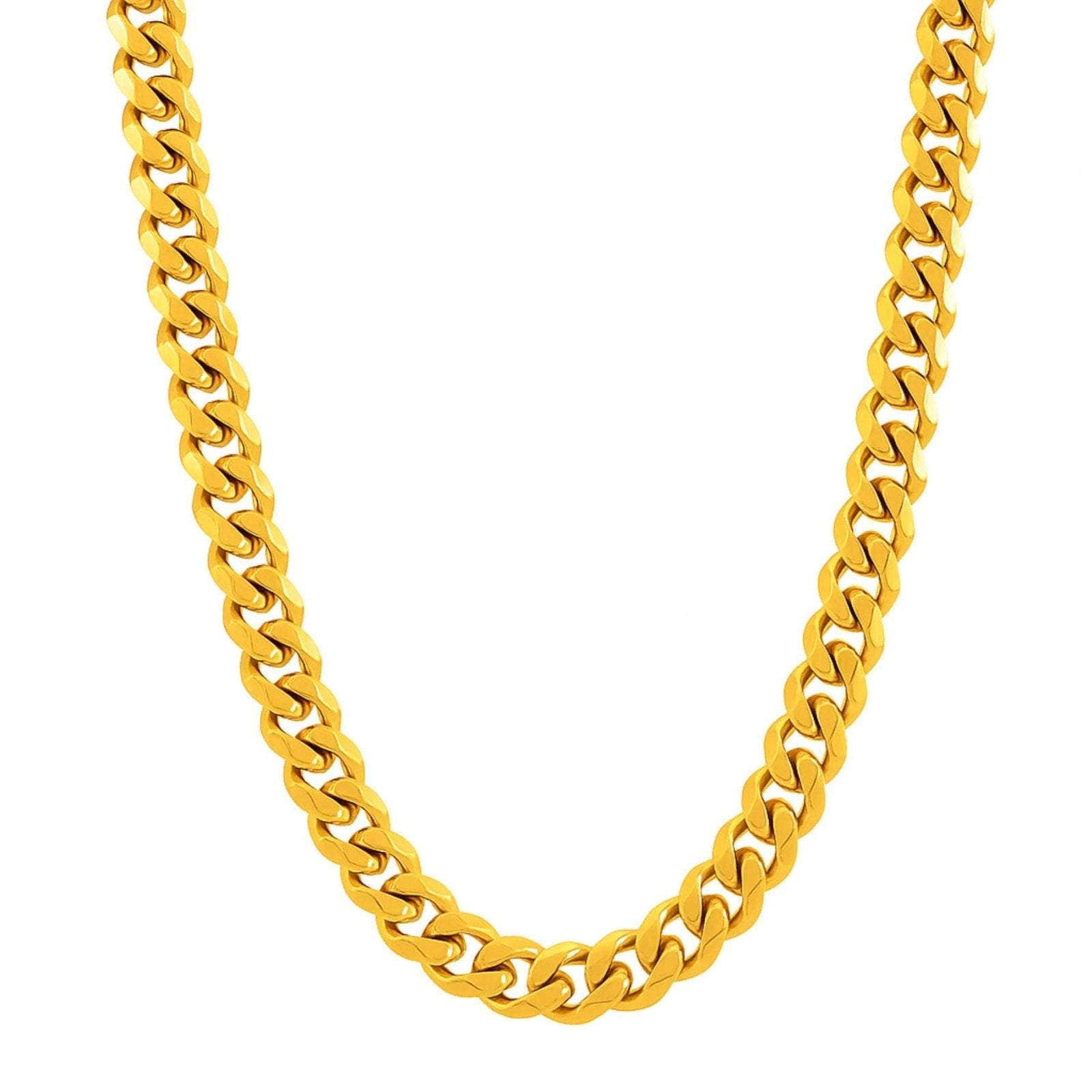 Chaine cubaine 10 mm en acier inoxydable, mailles épaisses, style streetwear pour hommes, modèle Domingo