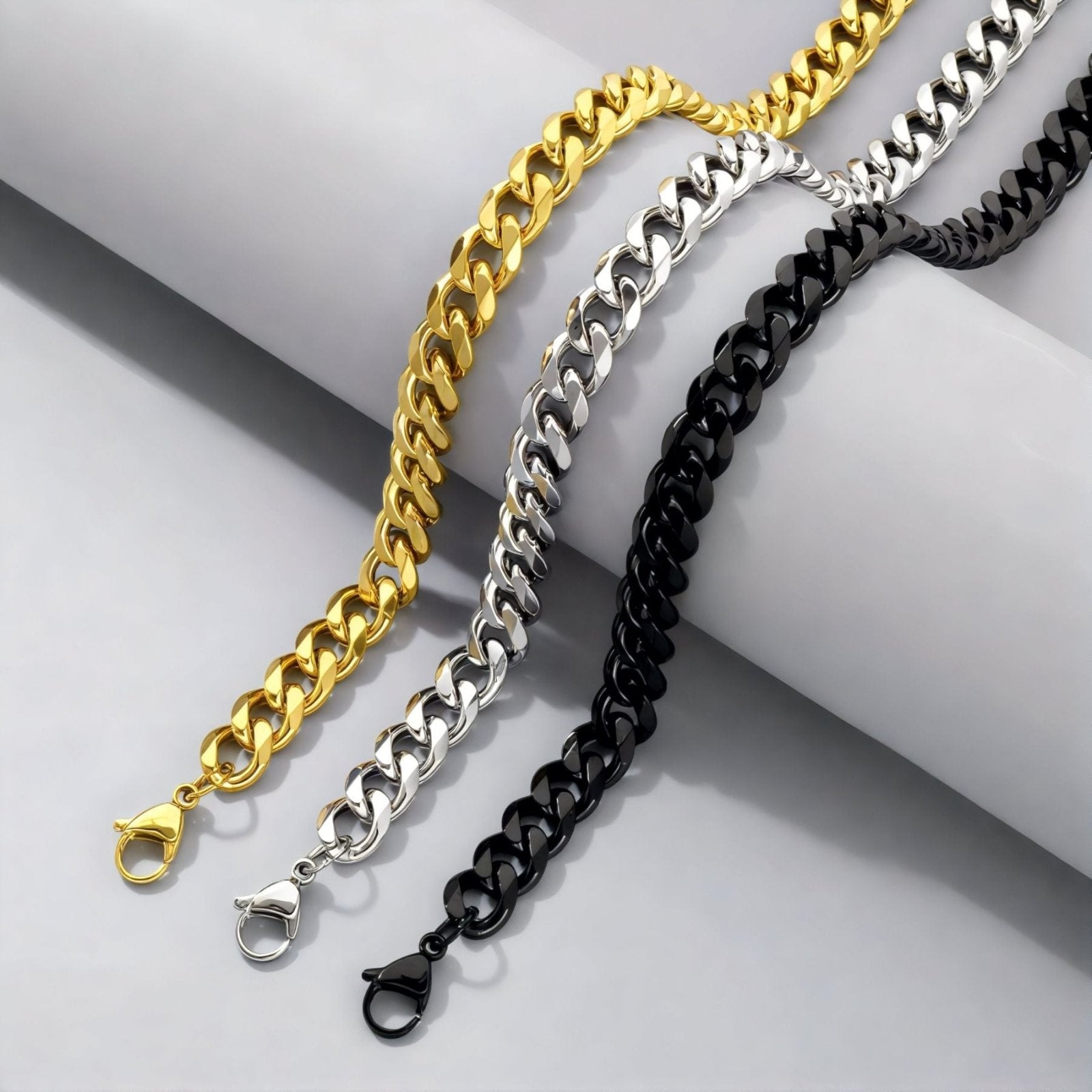 Chaine cubaine 10 mm en acier inoxydable, modèle Domingo