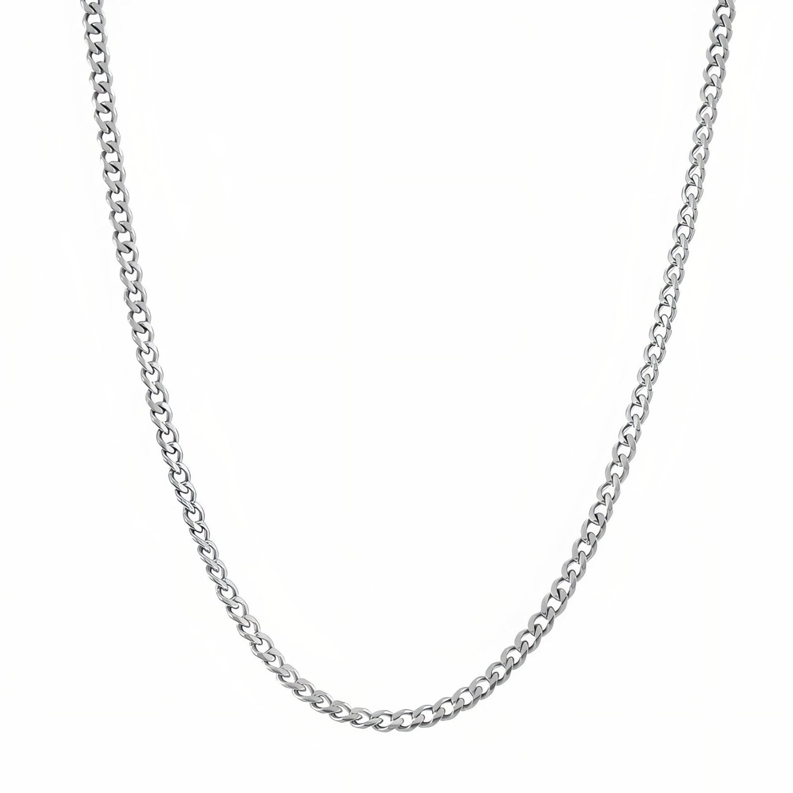 Chaine cubaine 4 mm en acier inoxydable, fermoir mousqueton, style urbain, pour hommes, modèle Domingo