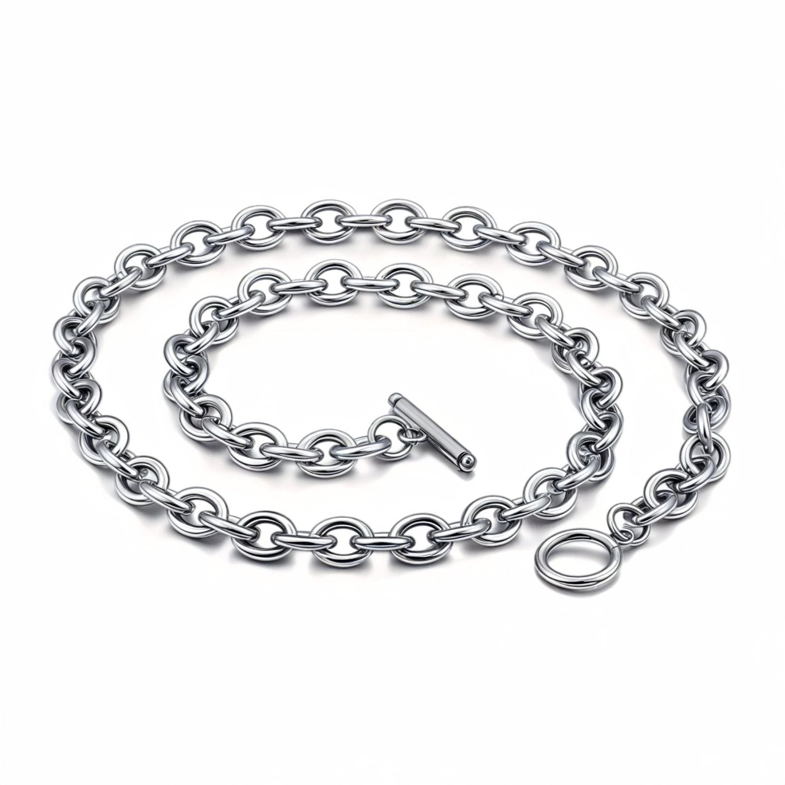 Chaine forcat 8 mm en acier inoxydable, fermoir toggle, modèle Ferra