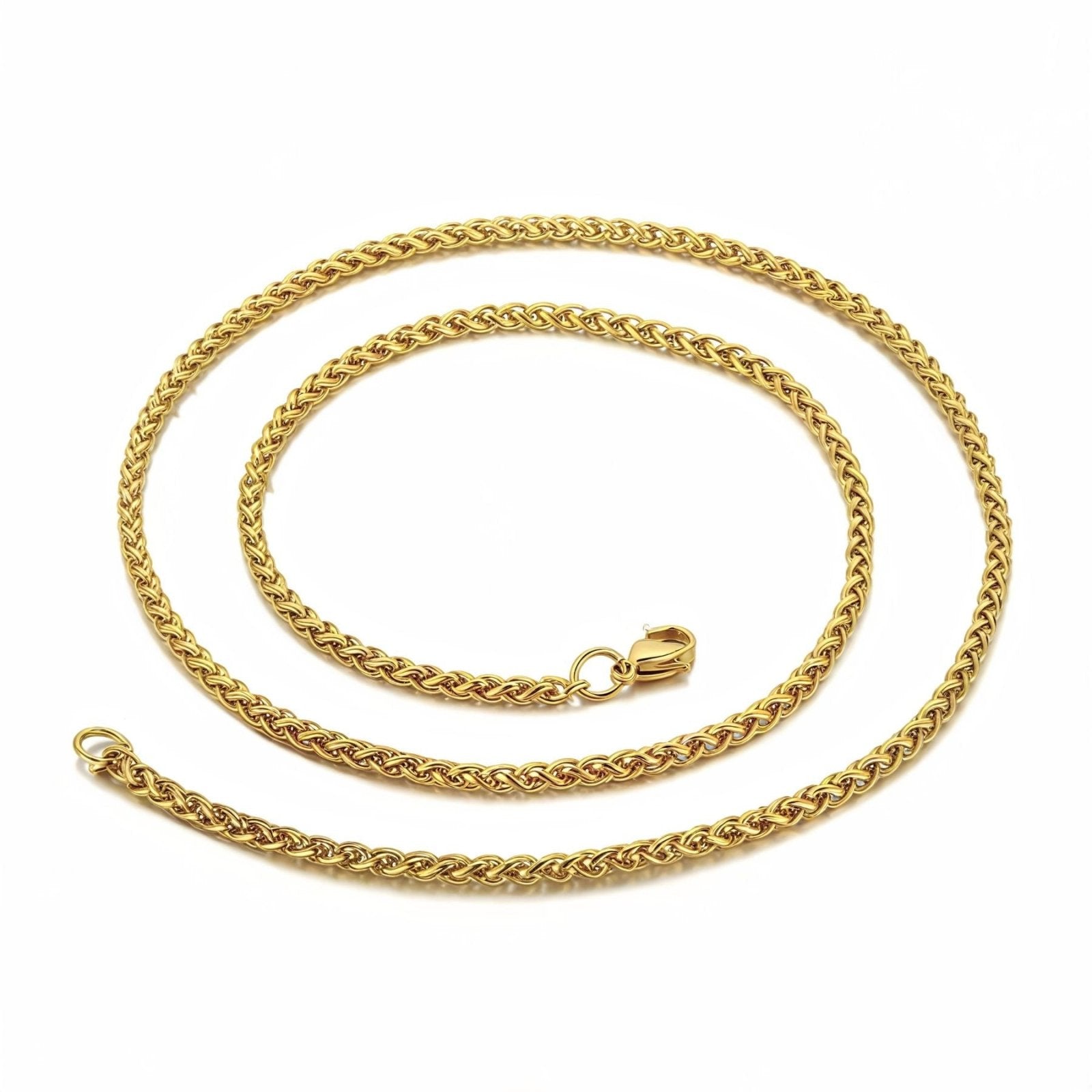 Chaîne maille spiga 3 mm pour homme, en acier inoxydable, modèle Conor