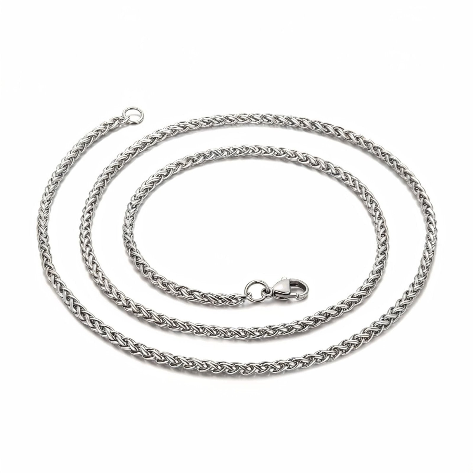 Chaîne maille spiga 3 mm pour homme, en acier inoxydable, modèle Conor