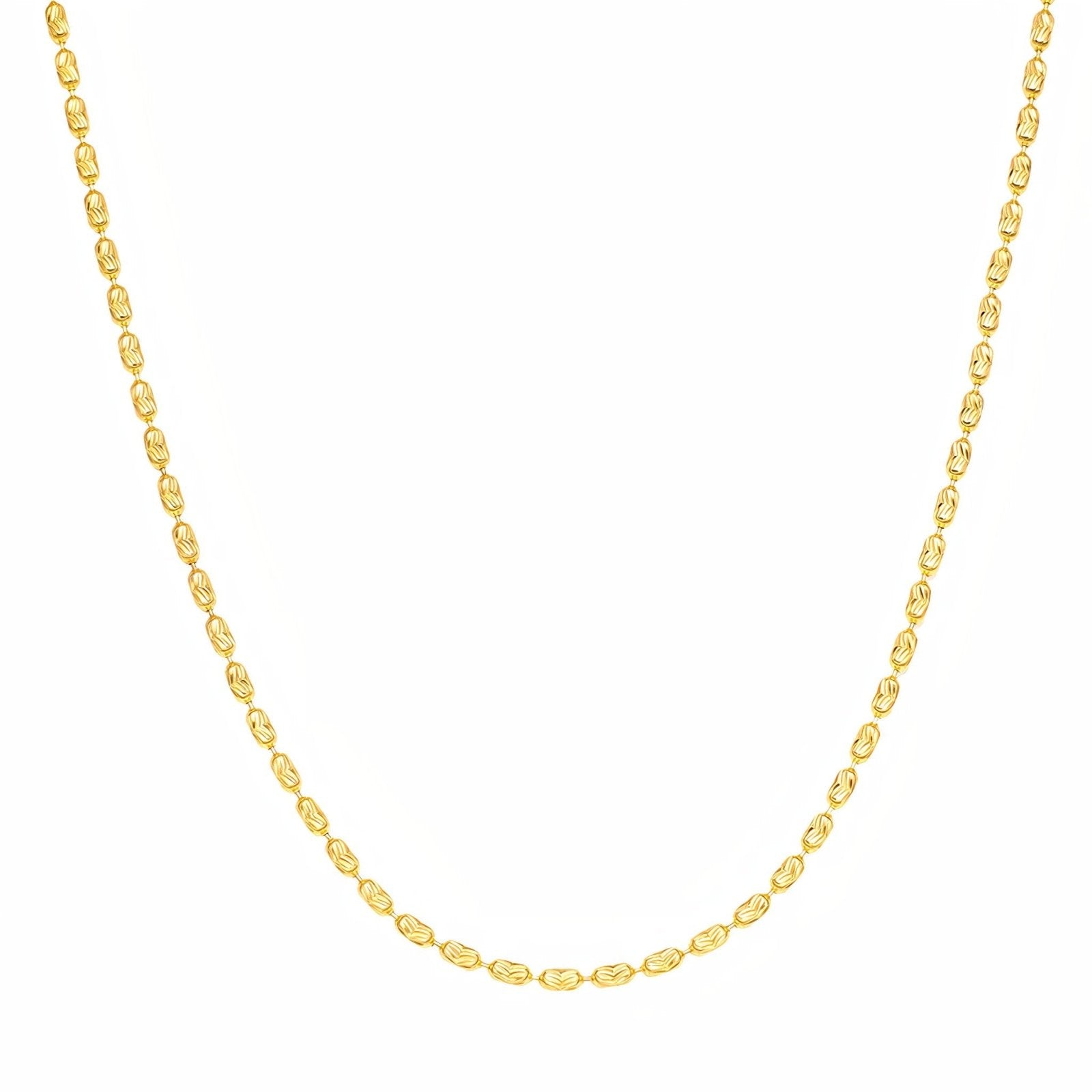 Chaine pour femme en argent 925, maille olive texturée, taille extensible, modèle Angel