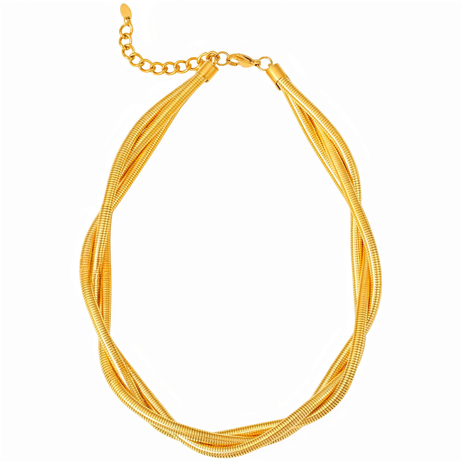 Chaine serpent ras du cou torsadé, acier inoxydable, style contemporain, modèle Tessa