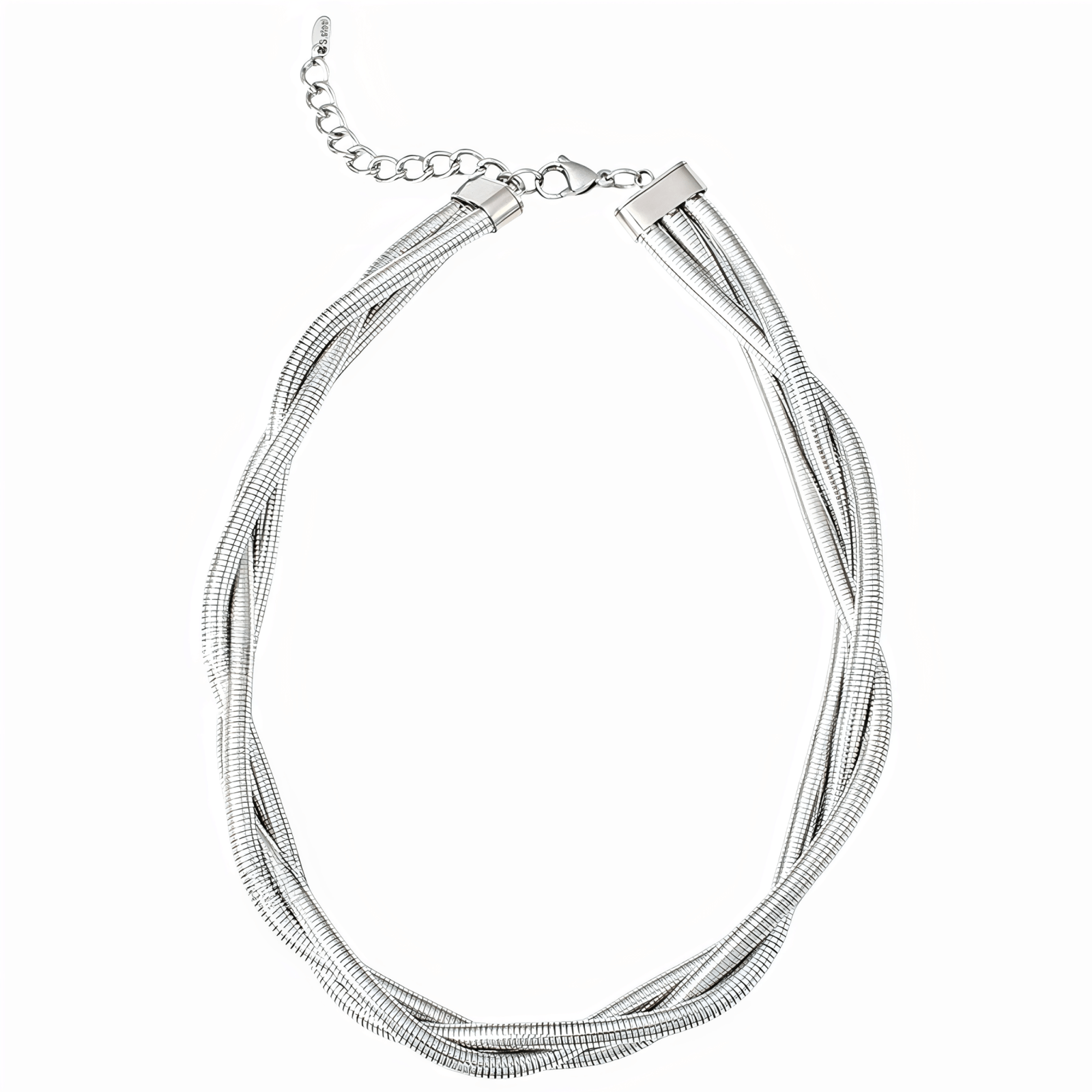 Chaine serpent ras du cou torsadé, acier inoxydable, style contemporain, modèle Tessa