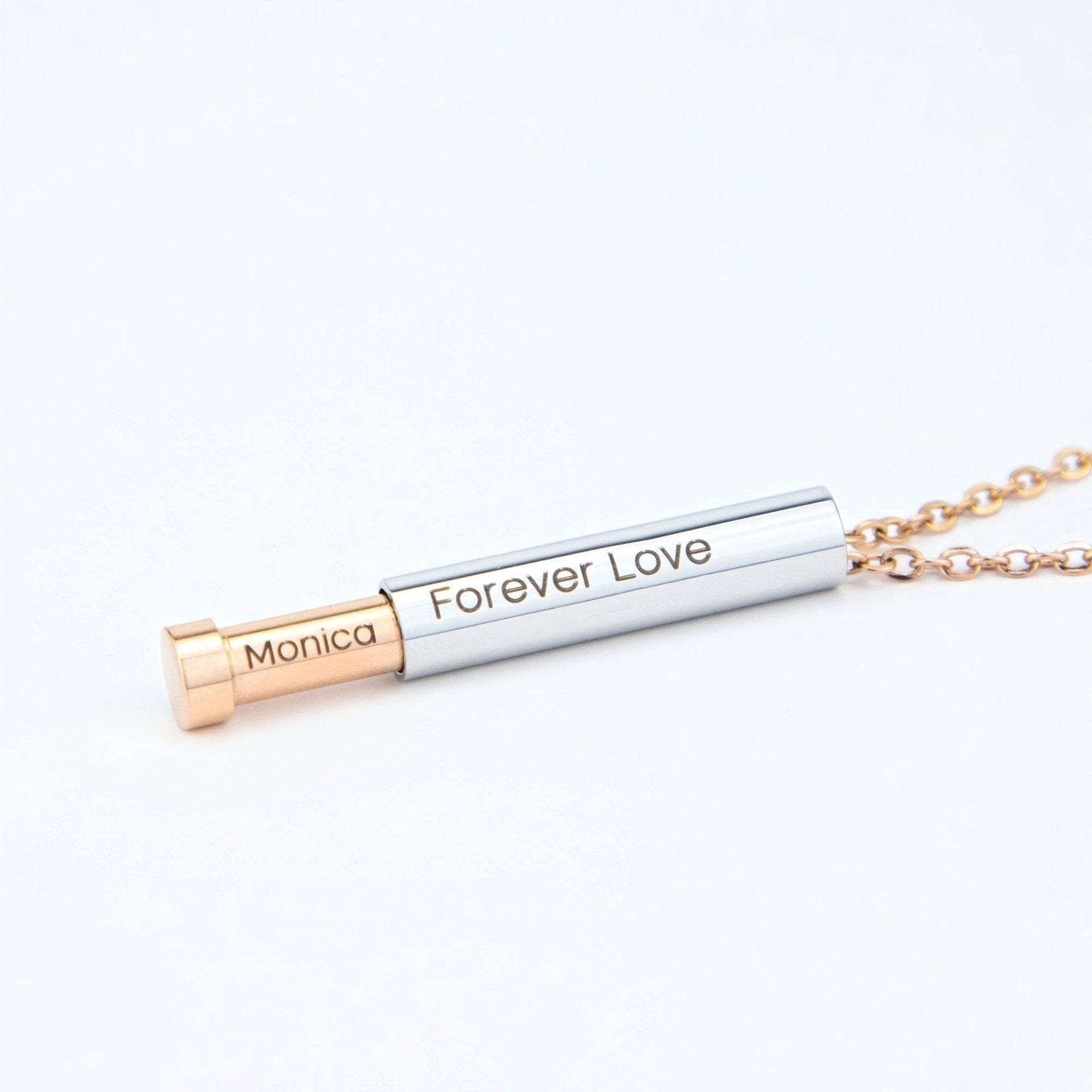 Collier capsule à message gravé, style minimaliste, pour homme ou femme, modèle Moha
