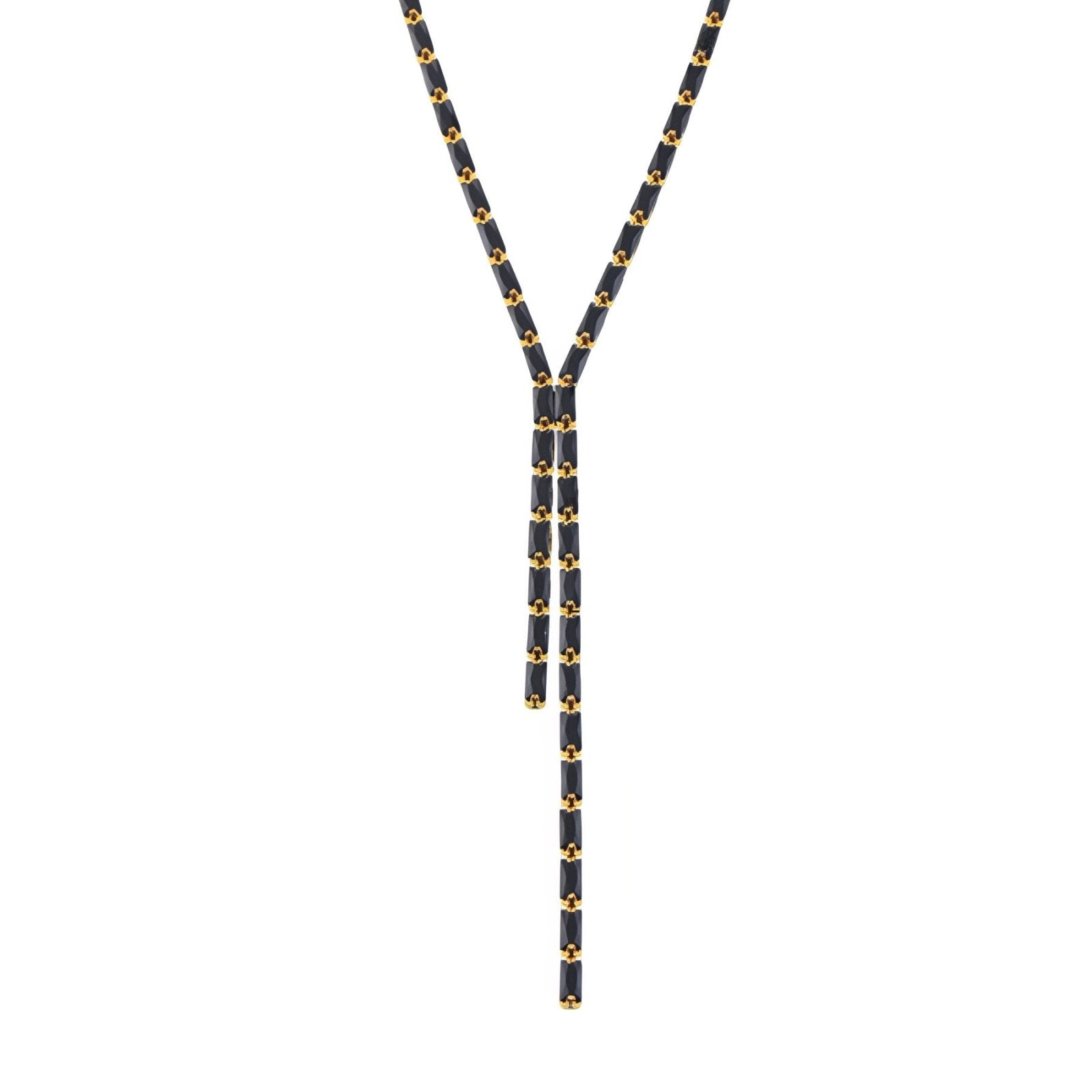 Collier chaîne cravate doré femme, strass rectangulaires colorés, acier inoxydable plaqué or 18K