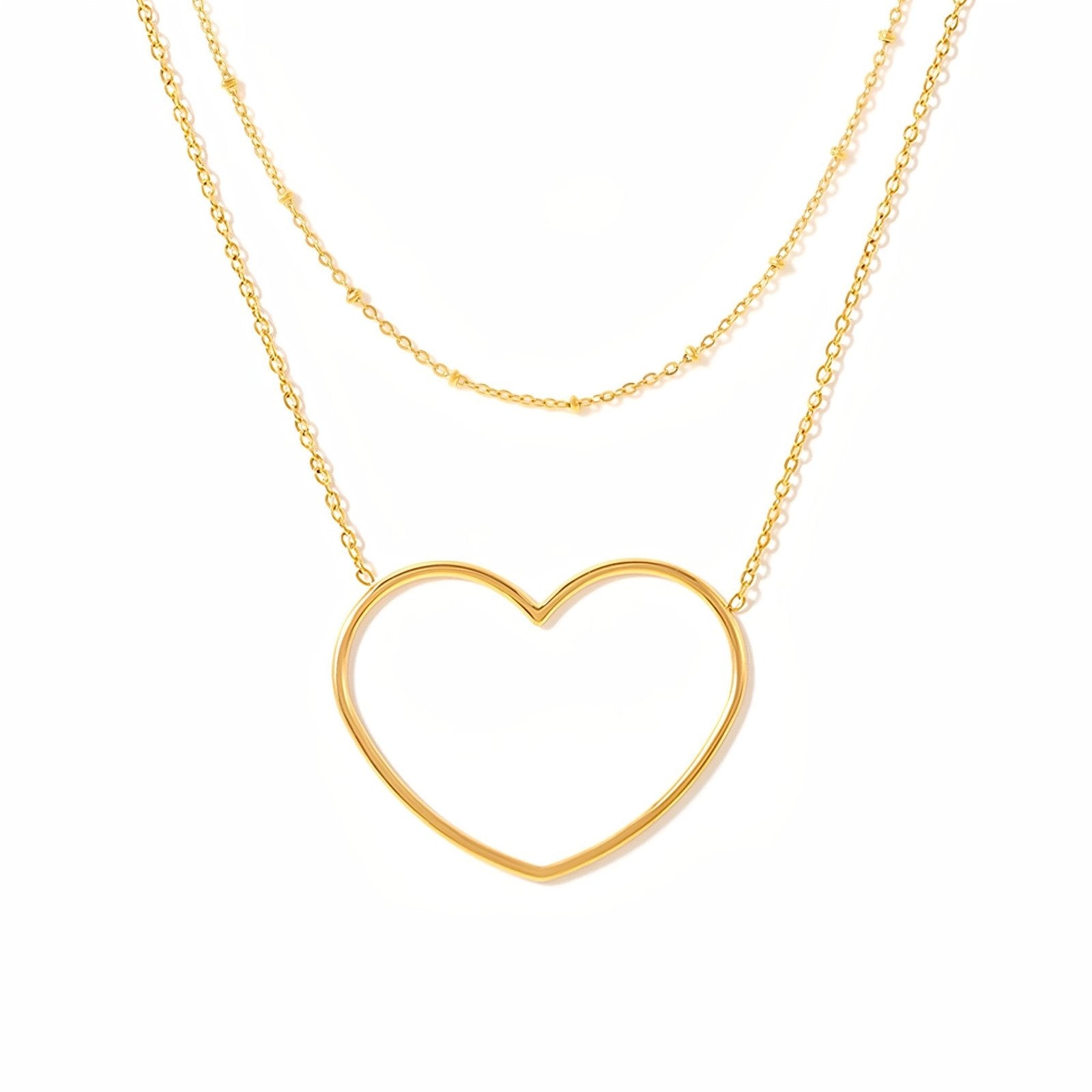 Collier cœur doré minimaliste, bijou élégant en acier inoxydable, modèle Moor