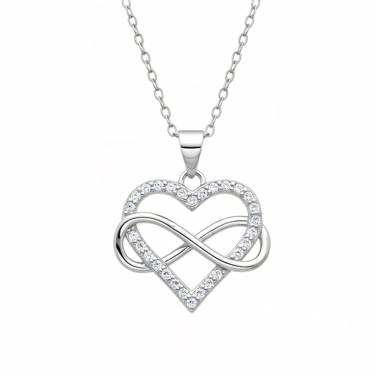 Collier Ras De Cou Argent 925 Avec Pendentif Cœur Sur Podium - Neuf Sans Emballage
