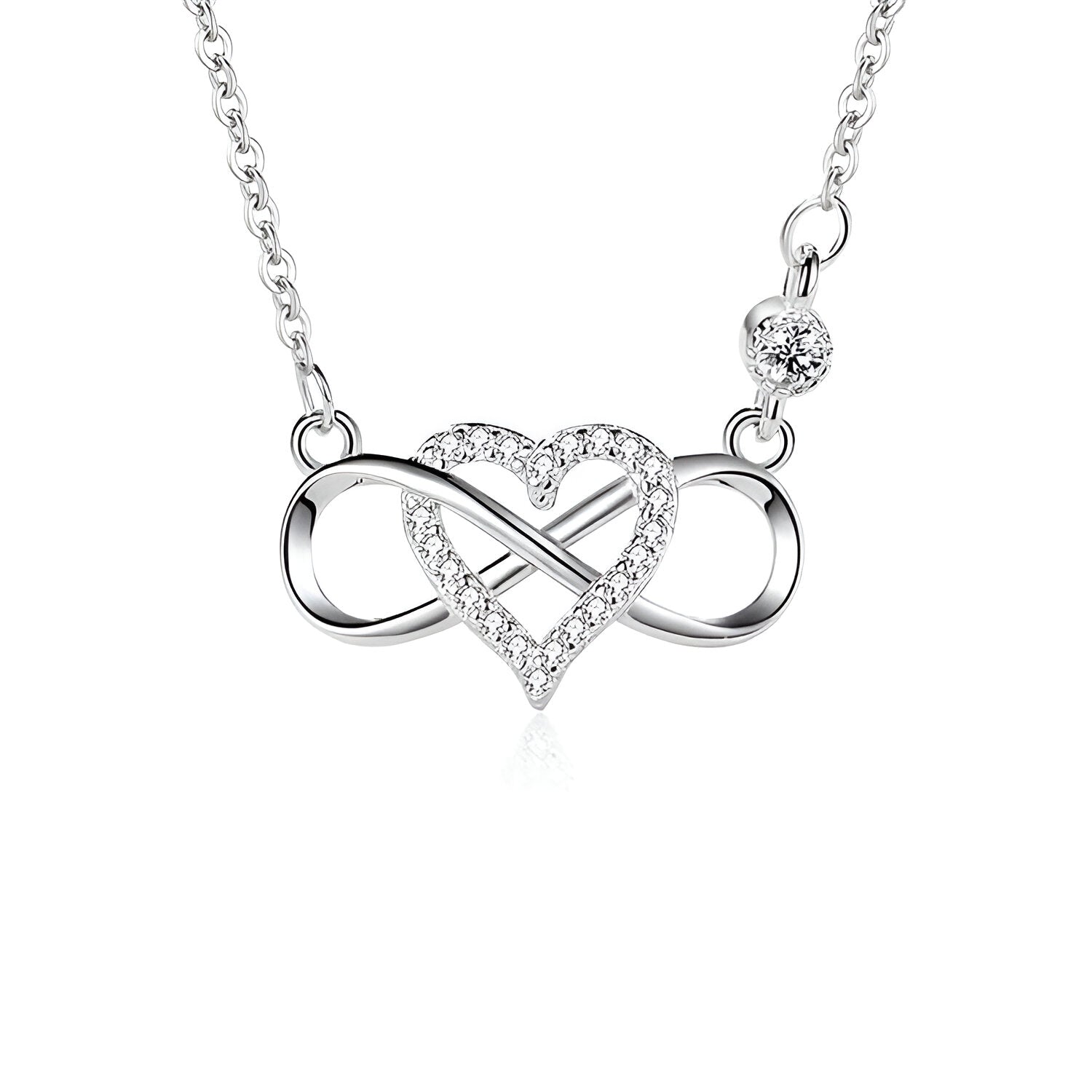 SILVEGO Collier Fee en Argent Sterling 925 Deux Coeurs Liés SILVEGO Collier Fee en Argent Sterling 925 Deux Coeurs Liés