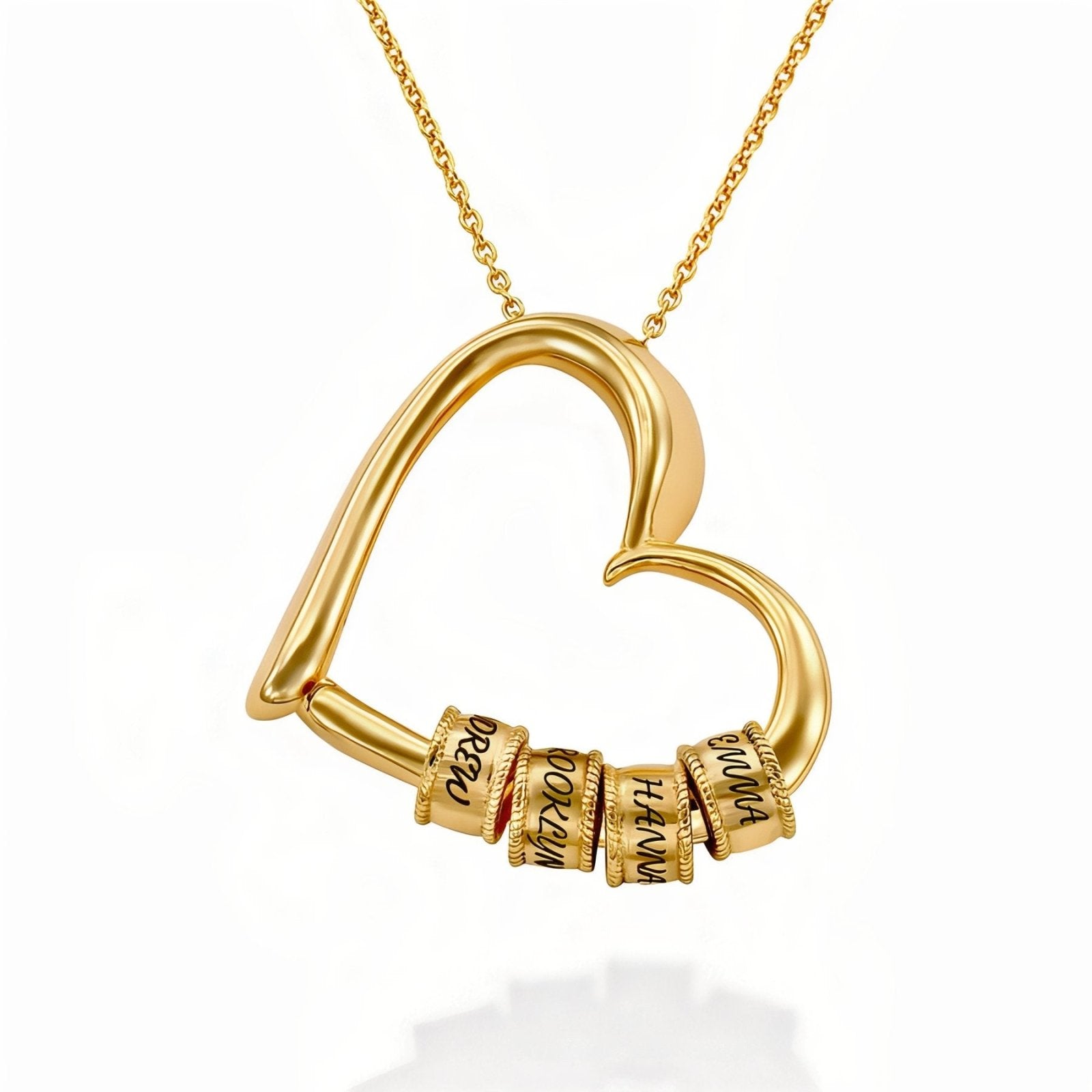 Collier cœur personnalisé en acier inoxydable, avec perles gravées, pour femme, modèle Soul