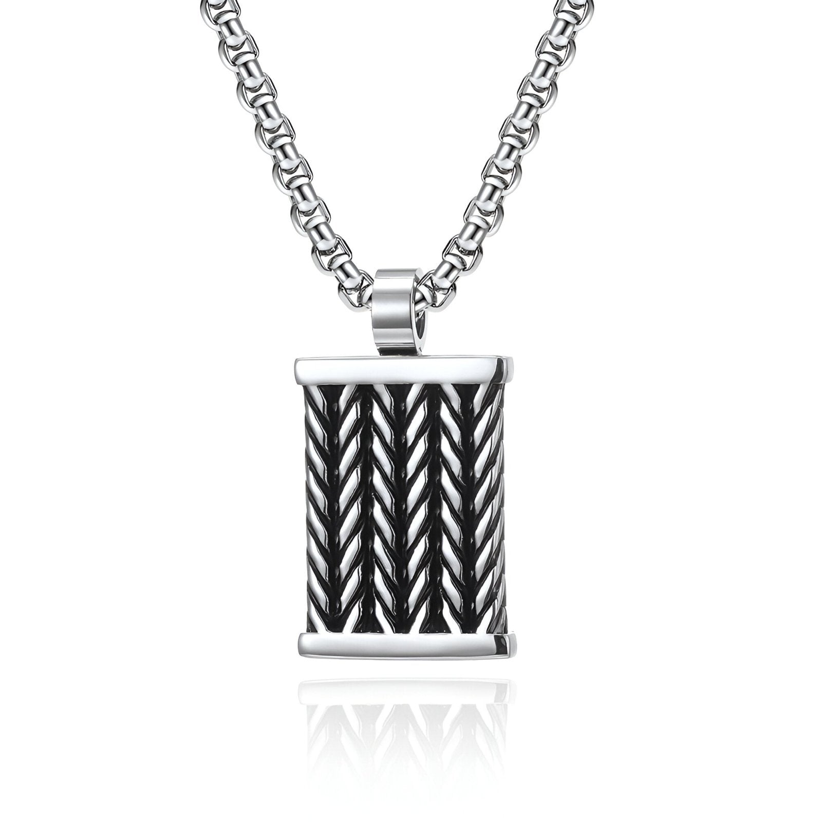 Collier contemporain pour homme, pendentif tressé en acier inoxydable, modèle Maël