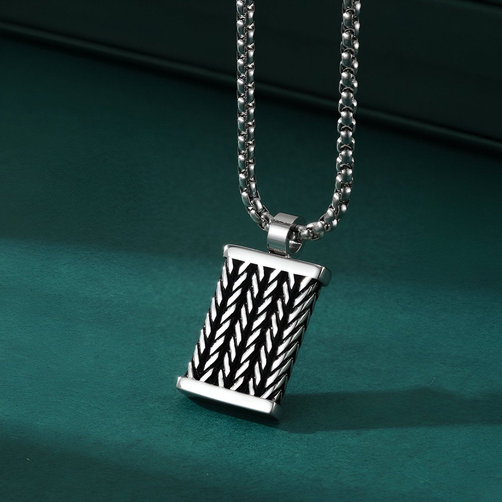 Collier contemporain pour homme, pendentif tressé en acier inoxydable, modèle Maël