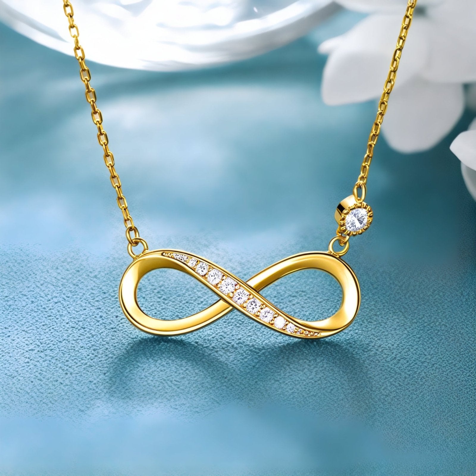 Collier court pendentif infini, en argent 925, design élégant, modèle Felicia