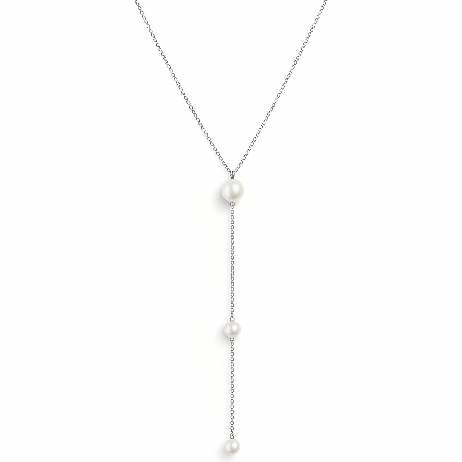 Collier de dos minimaliste pour femme, avec perles, en alliage métallique