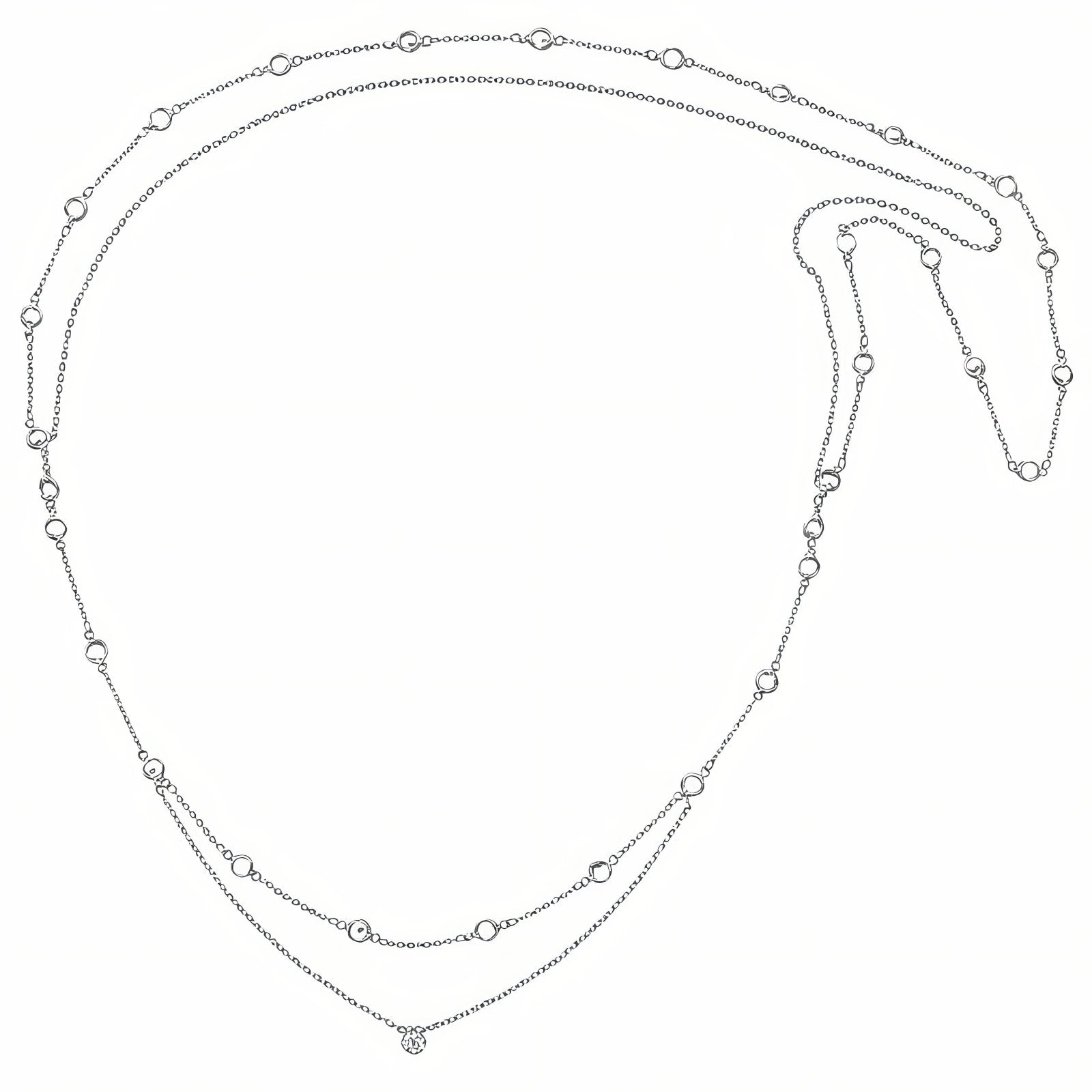 Collier de dos multi - rangs pour femme, avec cristal facetté, en alliage métallique