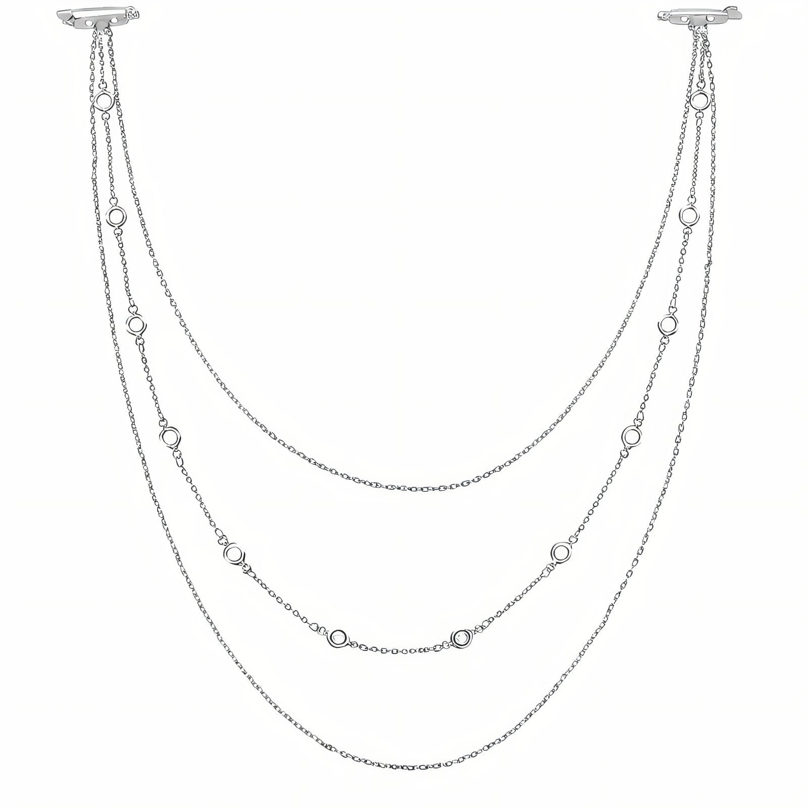 Collier de dos multi - rangs pour femme, avec strass, en alliage métallique