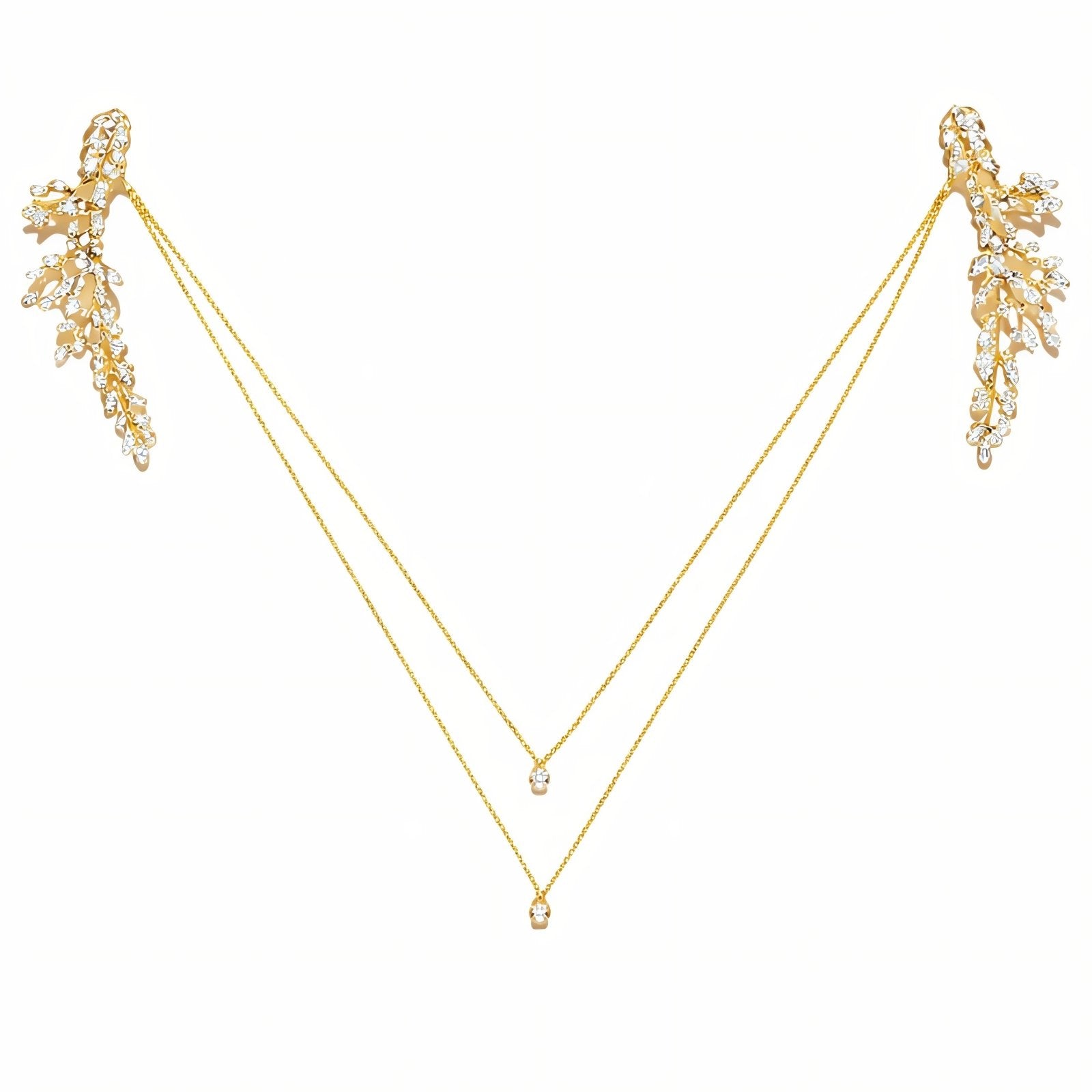 Collier de dos multi - rangs pour femme, avec zircon brillant, en alliage métallique