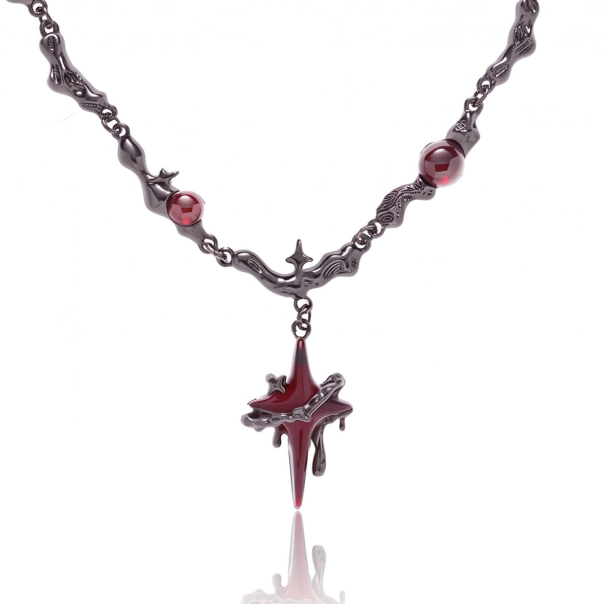 Collier emo ras de cou pour femme, en cuivre, avec pendentif étoile rouge
