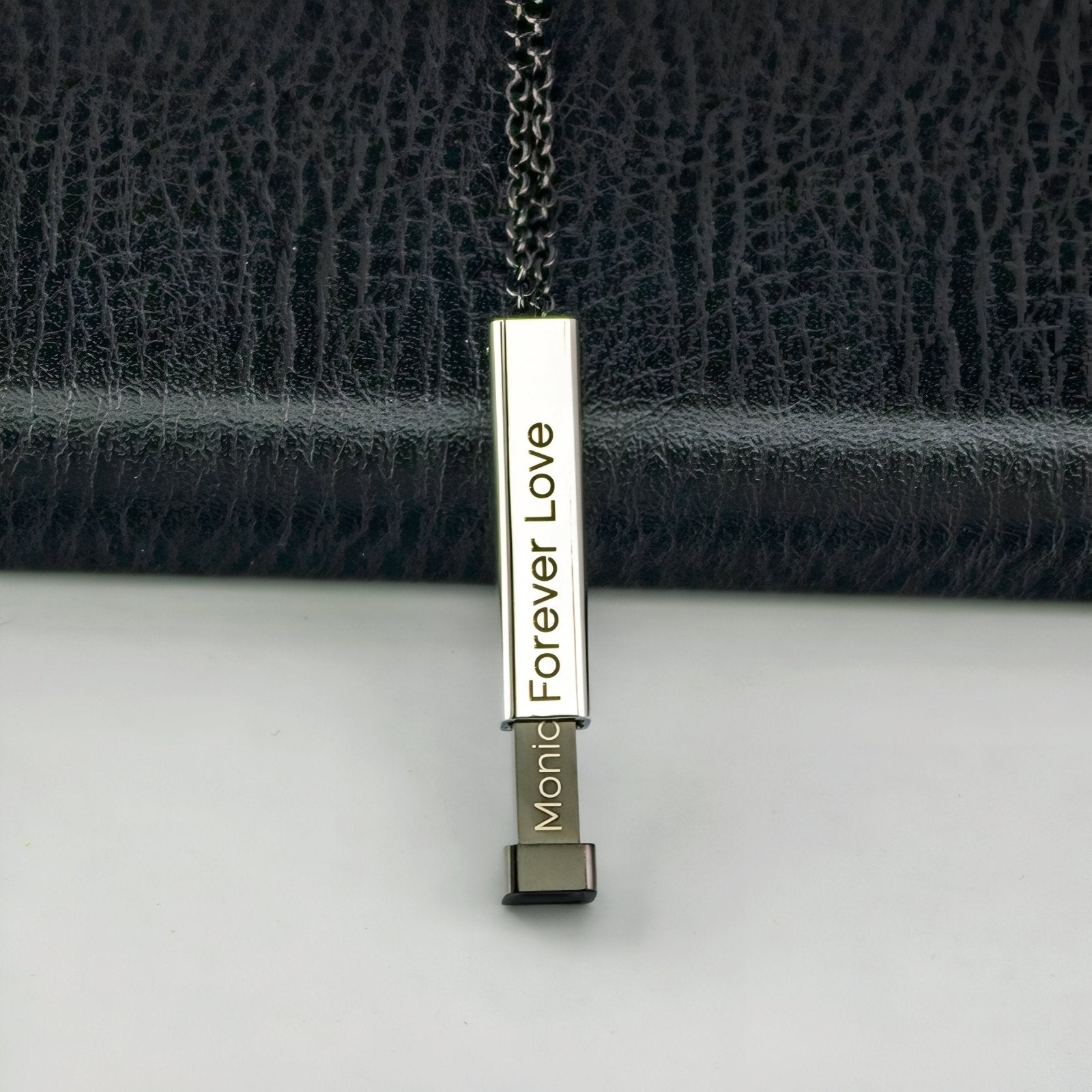 Collier extensible personnalisé moderne, double gravure, modèle Éternel