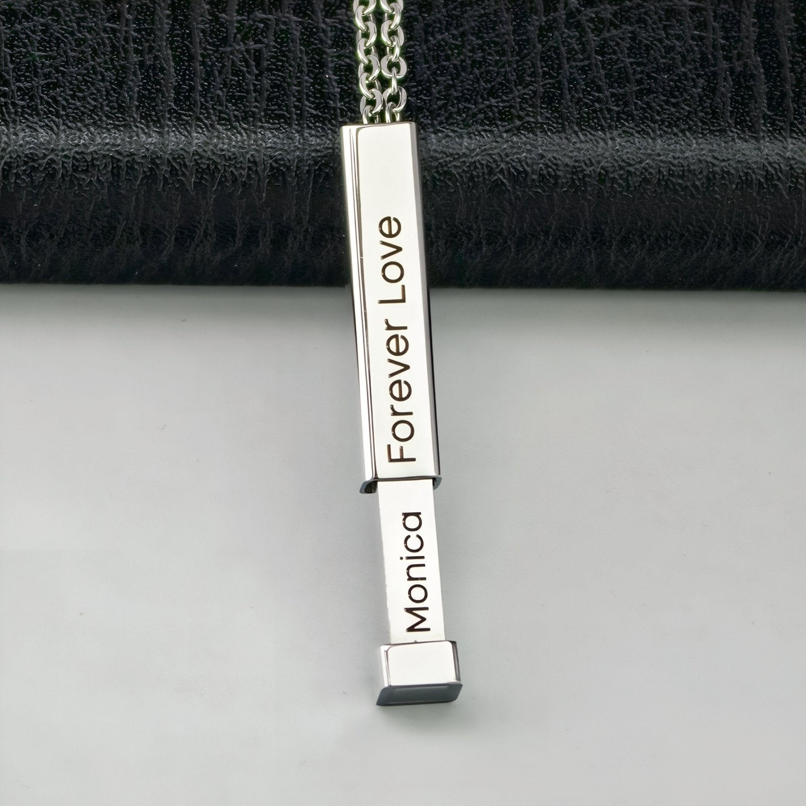 Collier extensible personnalisé moderne, double gravure, modèle Éternel