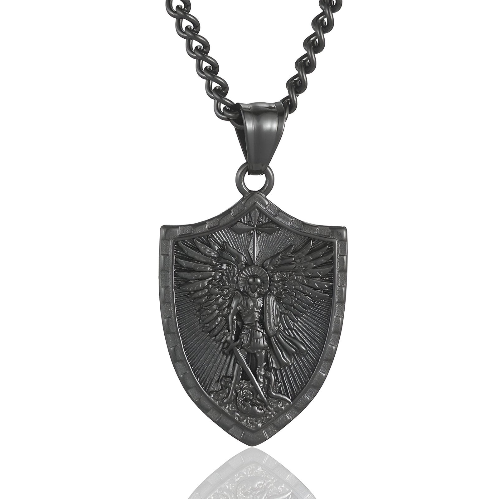 Collier homme religieux, pendentif archange Saint - Michael, acier inoxydable, modèle Sanctus