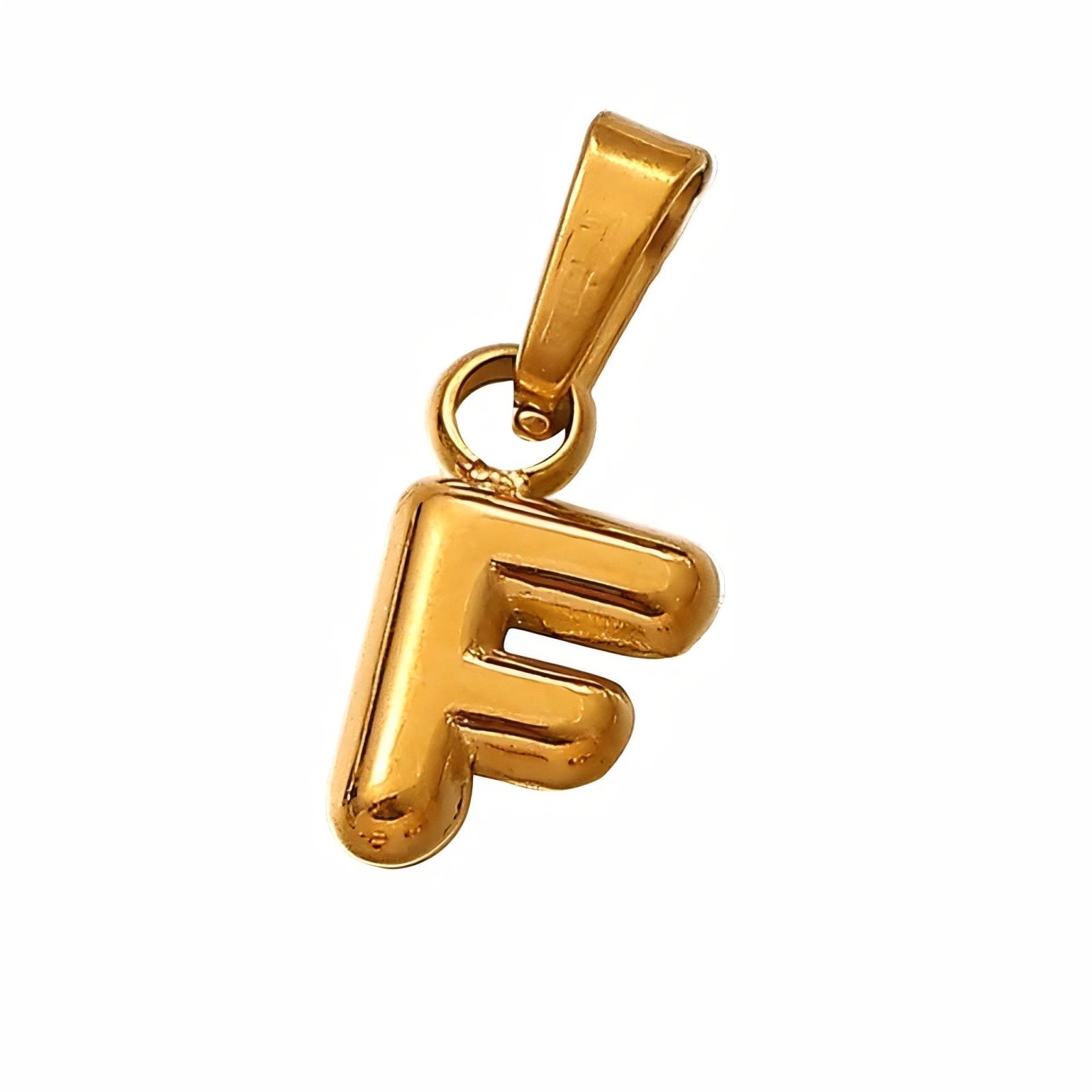 Collier initiale, acier inoxydable, pendentif lettre plaqué or, modèle Nina