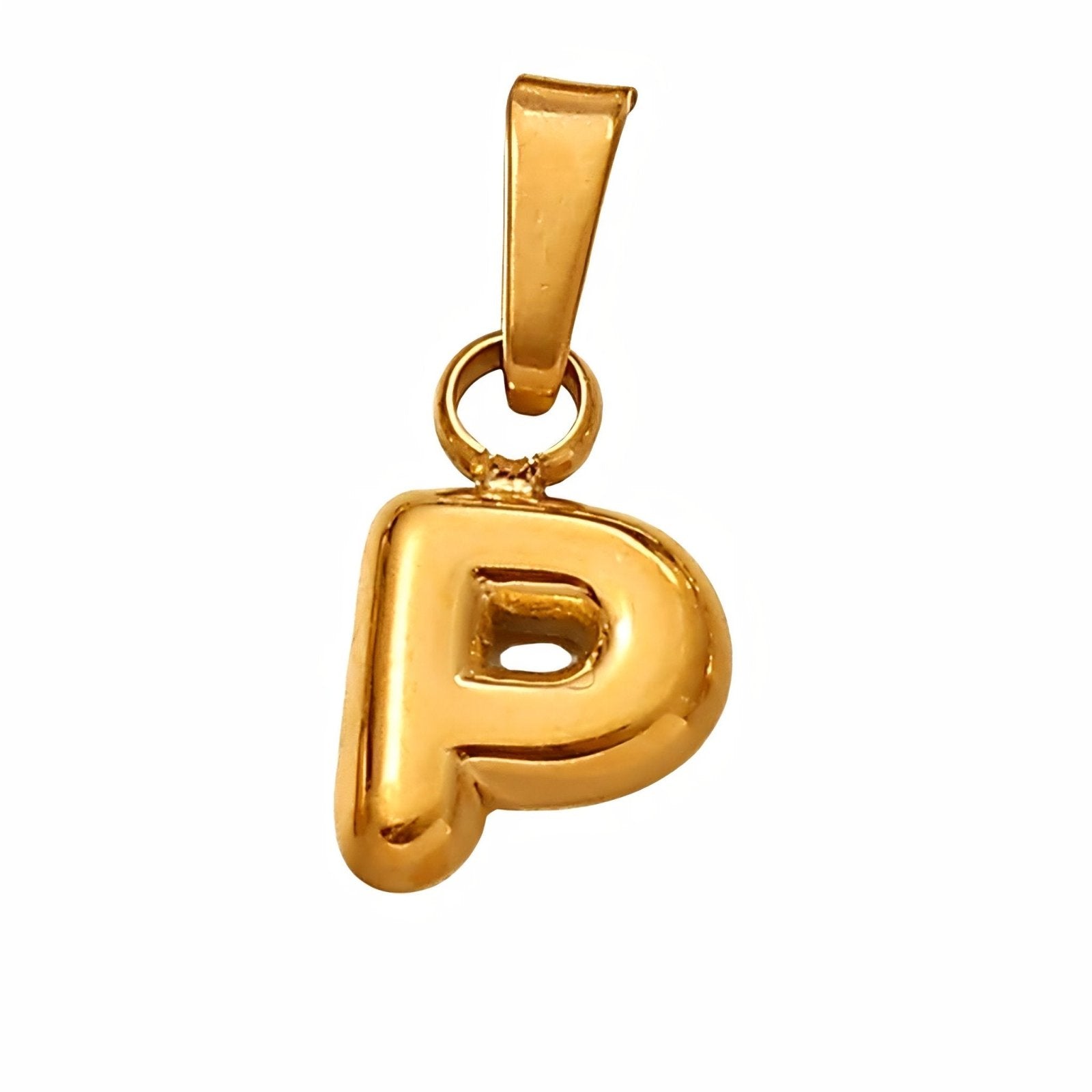 Collier initiale, acier inoxydable, pendentif lettre plaqué or, modèle Nina