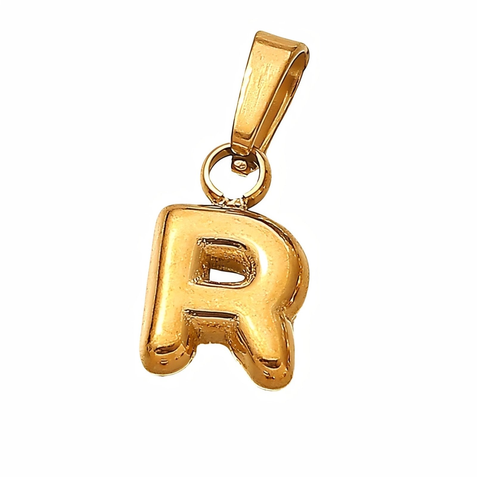 Collier initiale, acier inoxydable, pendentif lettre plaqué or, modèle Nina