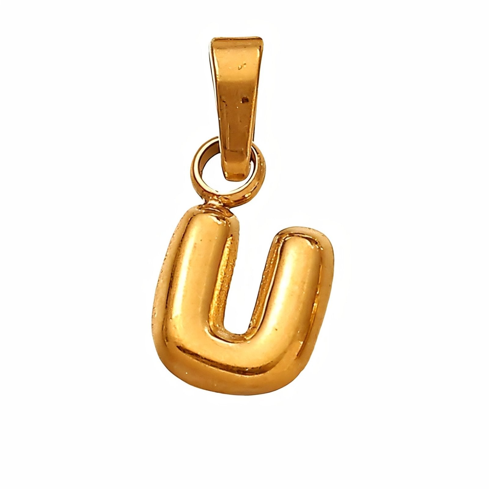 Collier initiale, acier inoxydable, pendentif lettre plaqué or, modèle Nina