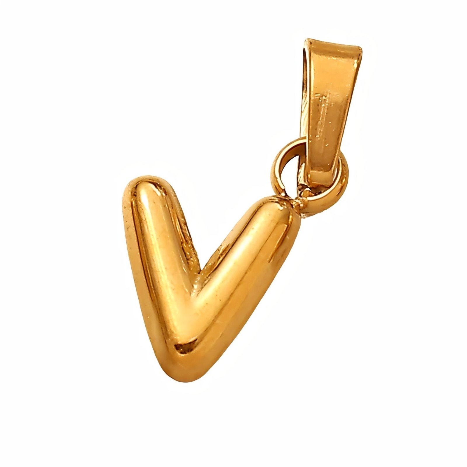 Collier initiale, acier inoxydable, pendentif lettre plaqué or, modèle Nina