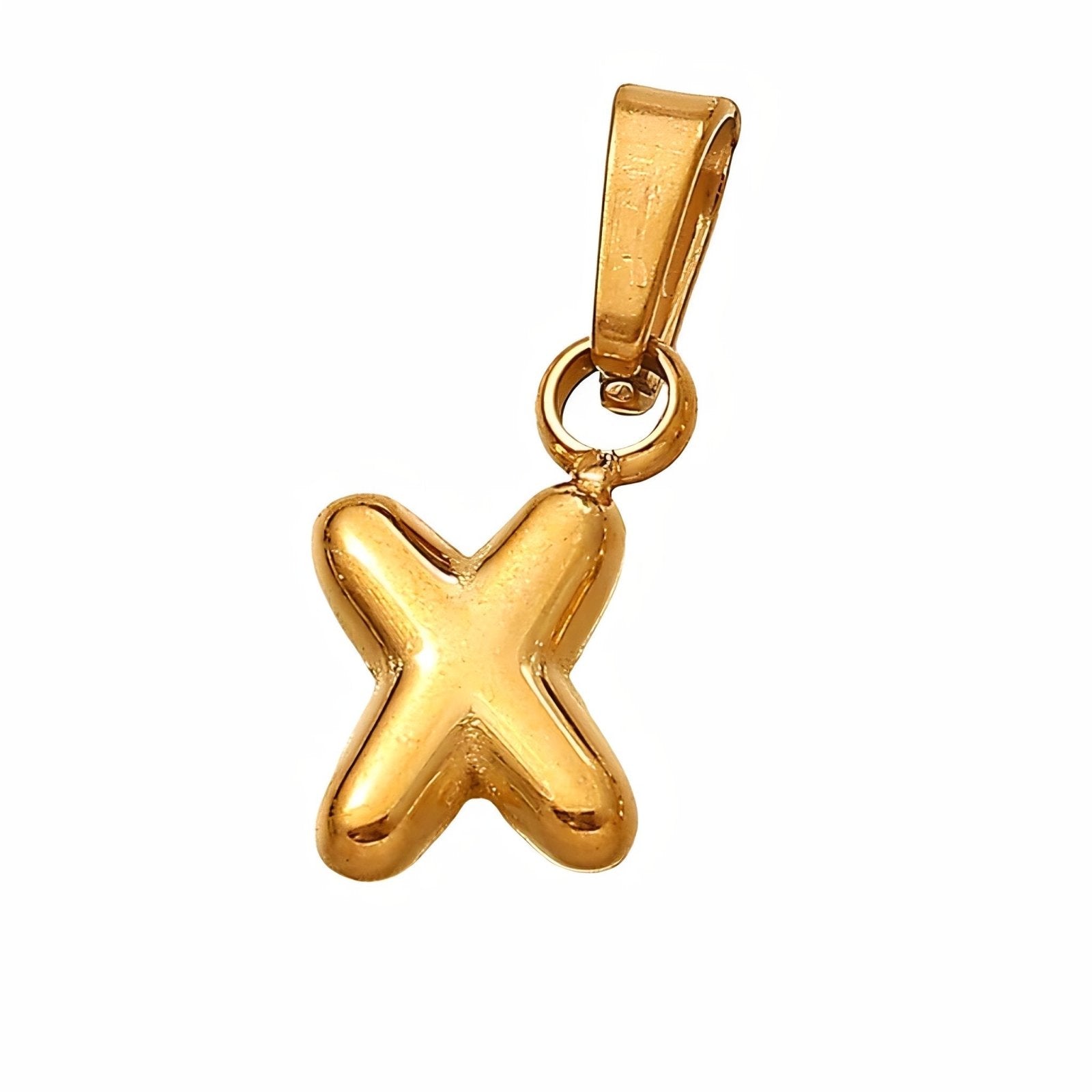 Collier initiale, acier inoxydable, pendentif lettre plaqué or, modèle Nina