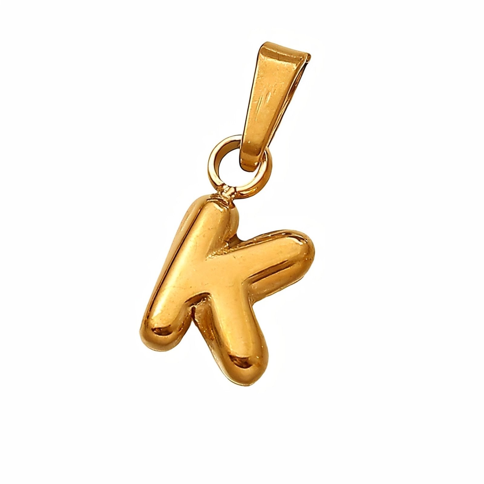 Collier initiale, acier inoxydable, pendentif lettre plaqué or, modèle Nina