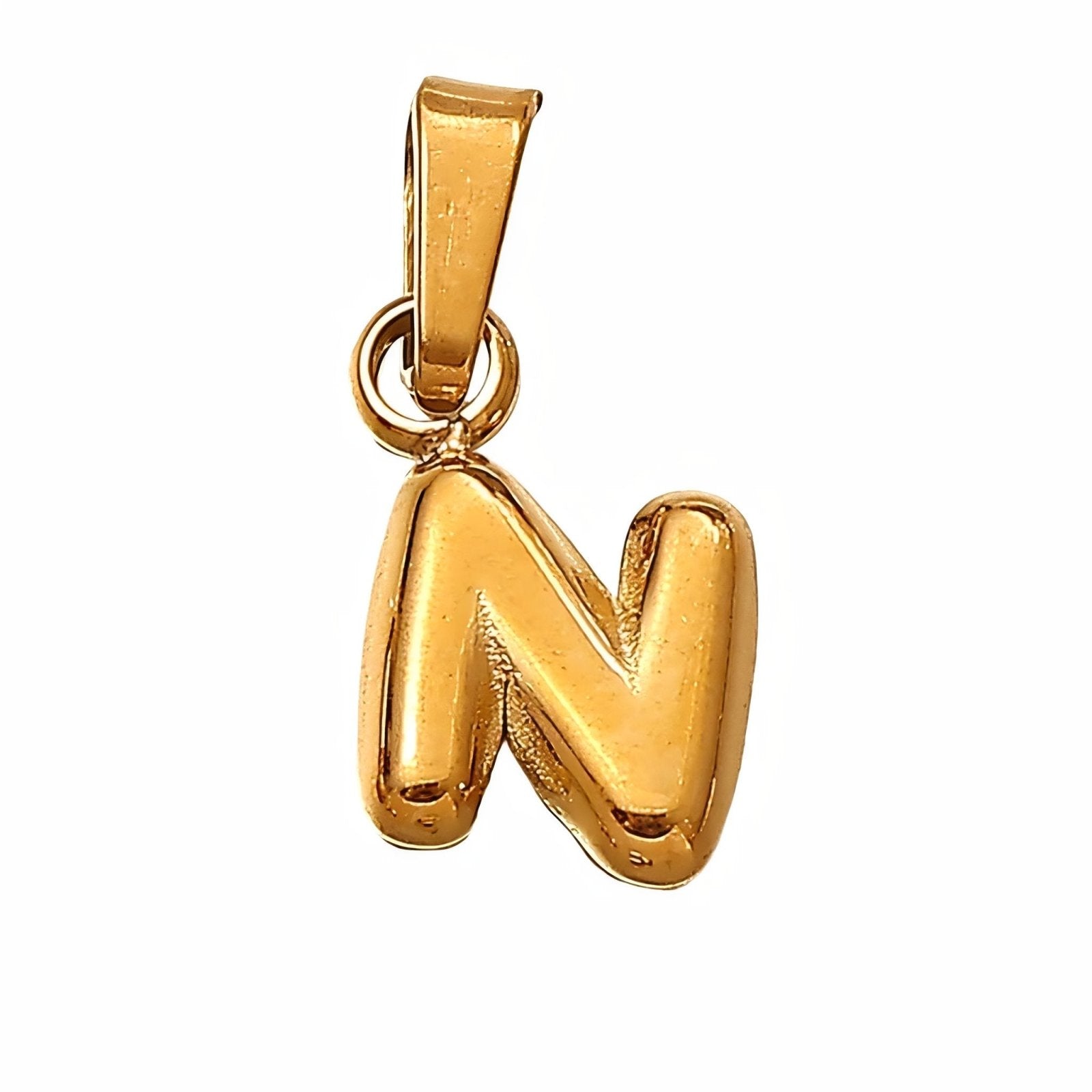 Collier initiale, acier inoxydable, pendentif lettre plaqué or, modèle Nina