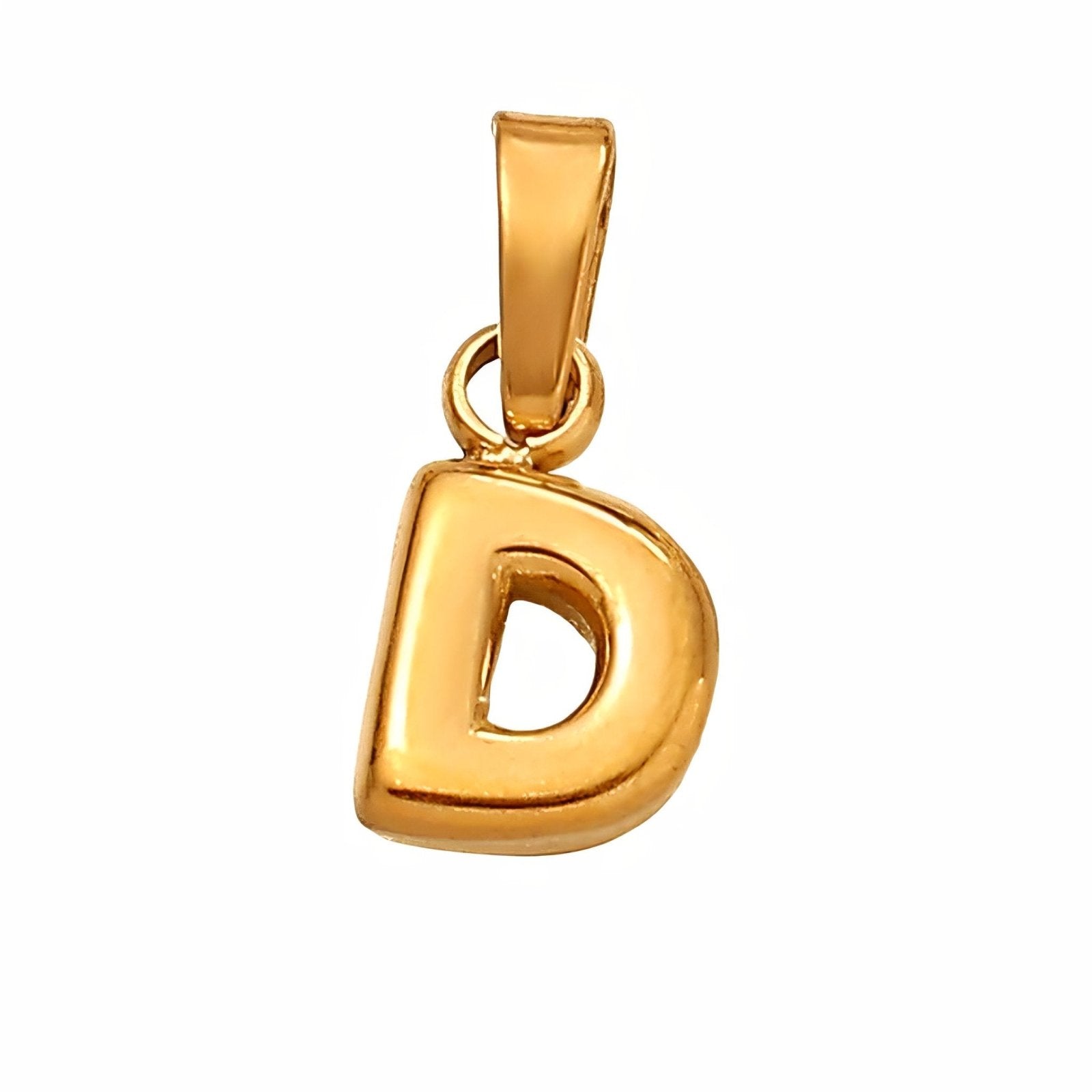 Collier initiale, acier inoxydable, pendentif lettre plaqué or, modèle Nina