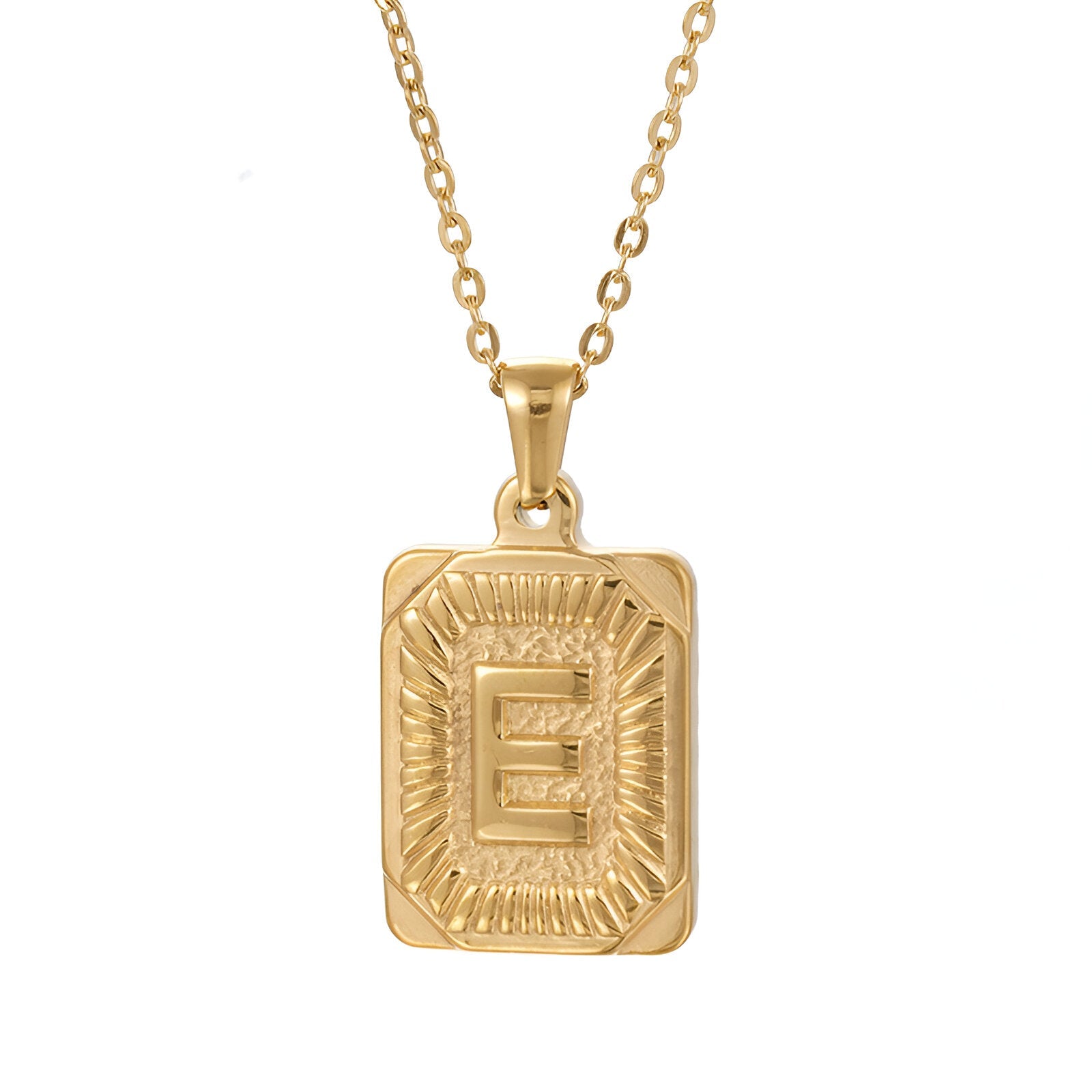 Collier lettre dorée, pendentif initiale personnalisée, chaîne forçat en acier inoxydable, style vintage, modèle Aurèle