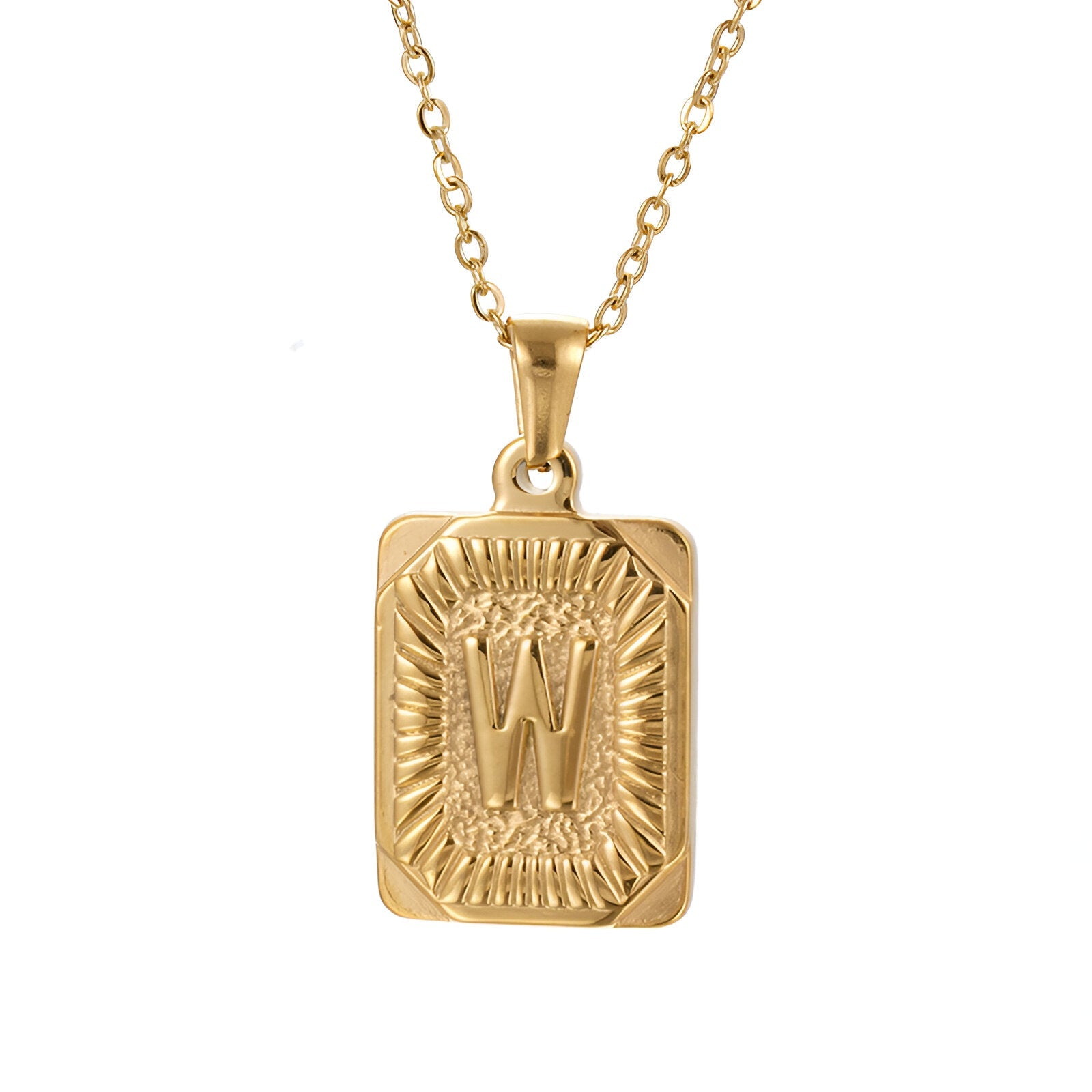 Collier lettre dorée, pendentif initiale personnalisée, chaîne forçat en acier inoxydable, style vintage, modèle Aurèle