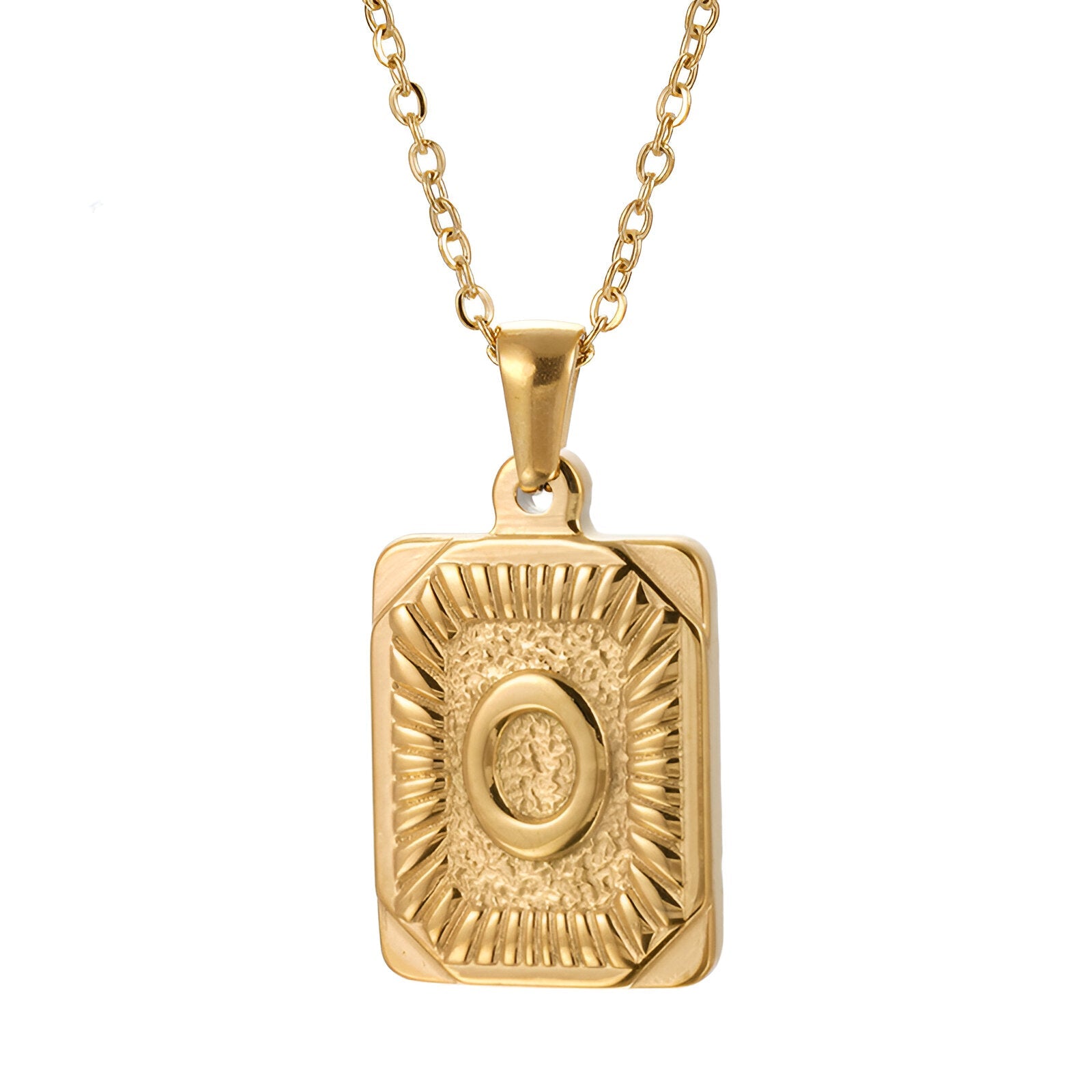 Collier lettre dorée, pendentif initiale personnalisée, chaîne forçat en acier inoxydable, style vintage, modèle Aurèle