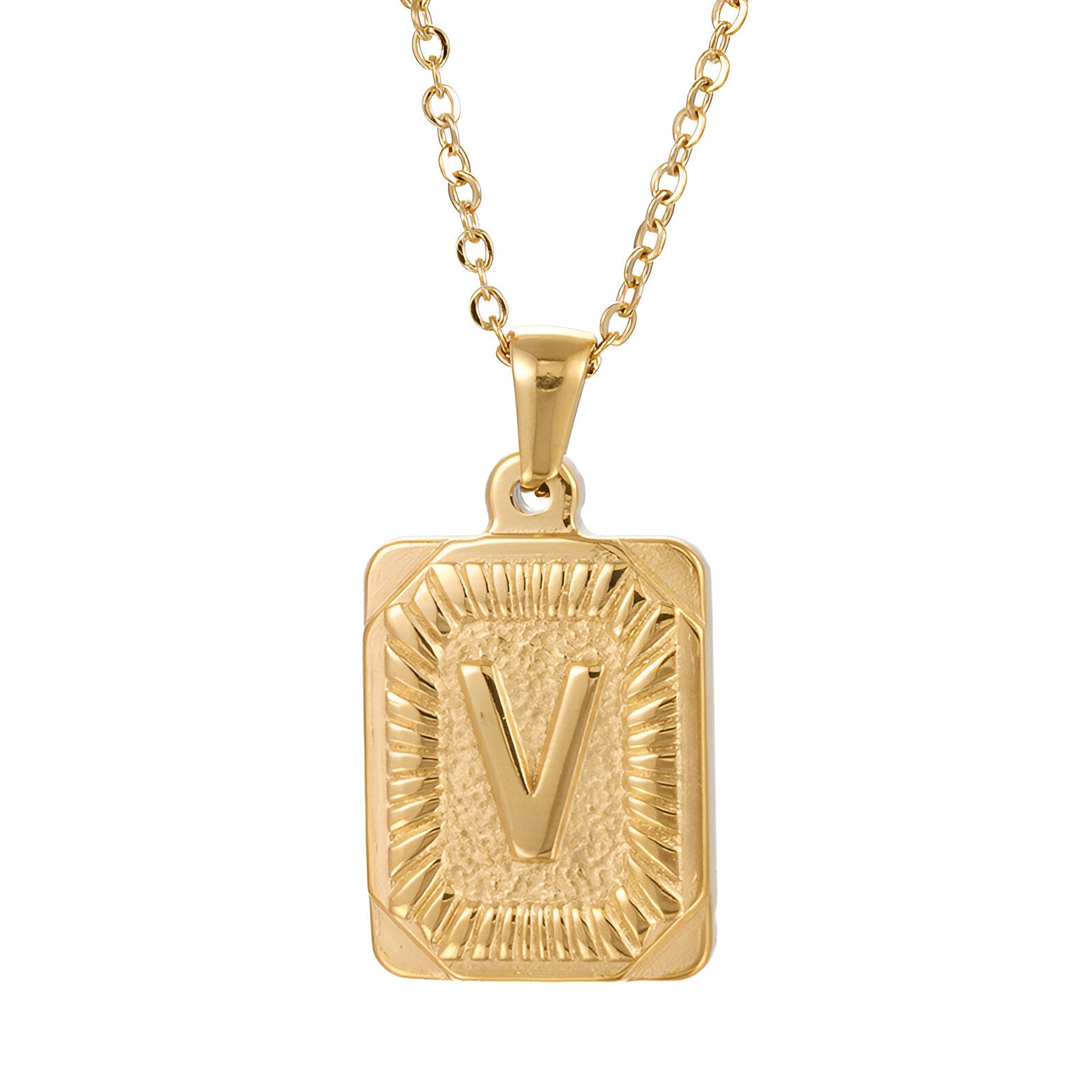 Collier lettre dorée, pendentif initiale personnalisée, chaîne forçat en acier inoxydable, style vintage, modèle Aurèle