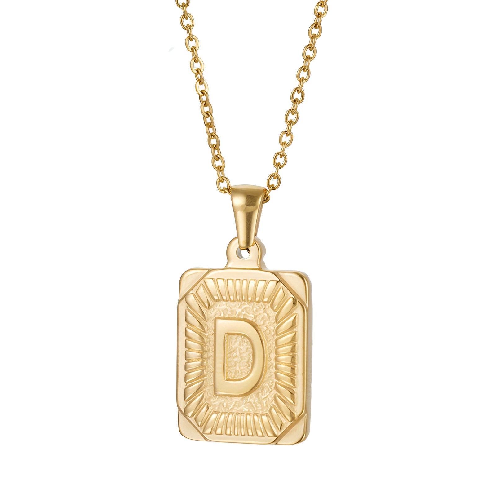 Collier lettre dorée, pendentif initiale personnalisée, chaîne forçat en acier inoxydable, style vintage, modèle Aurèle