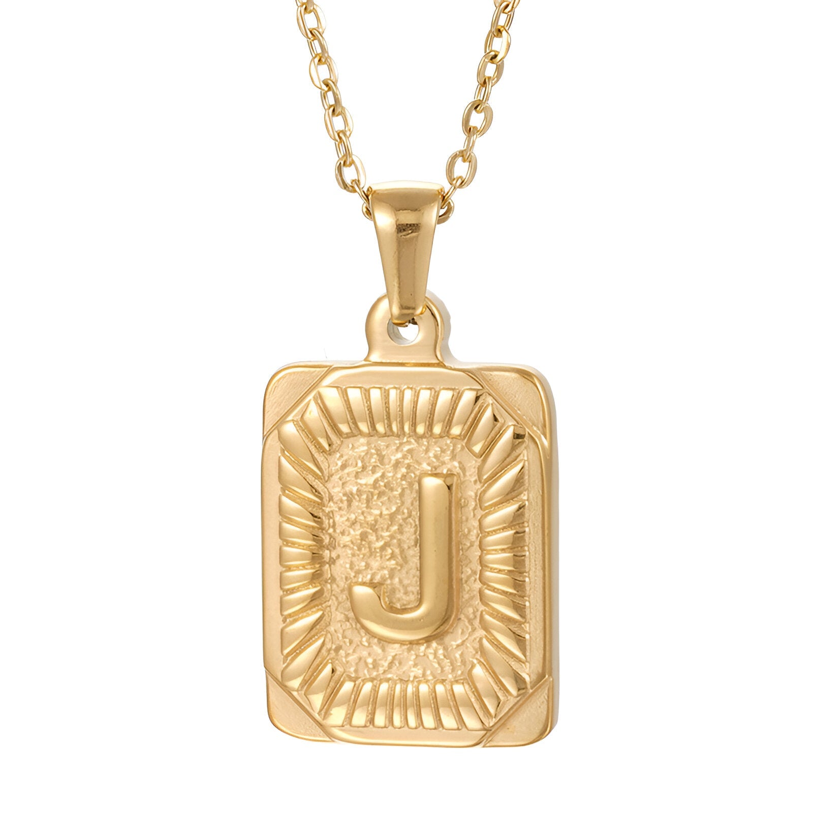Collier lettre dorée, pendentif initiale personnalisée, chaîne forçat en acier inoxydable, style vintage, modèle Aurèle