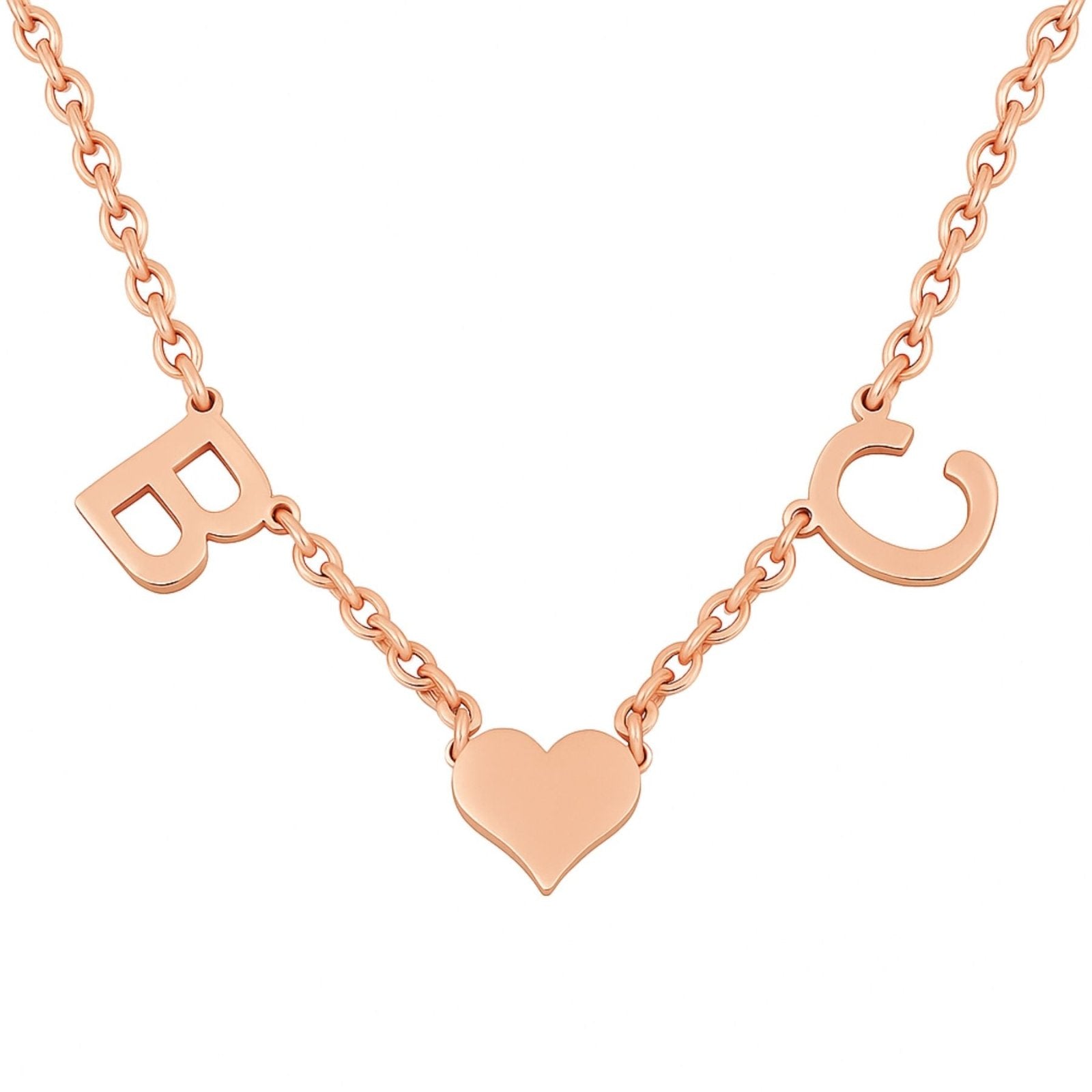 Collier lettres personnalisées, acier inoxydable avec cœur, modèle Sweet
