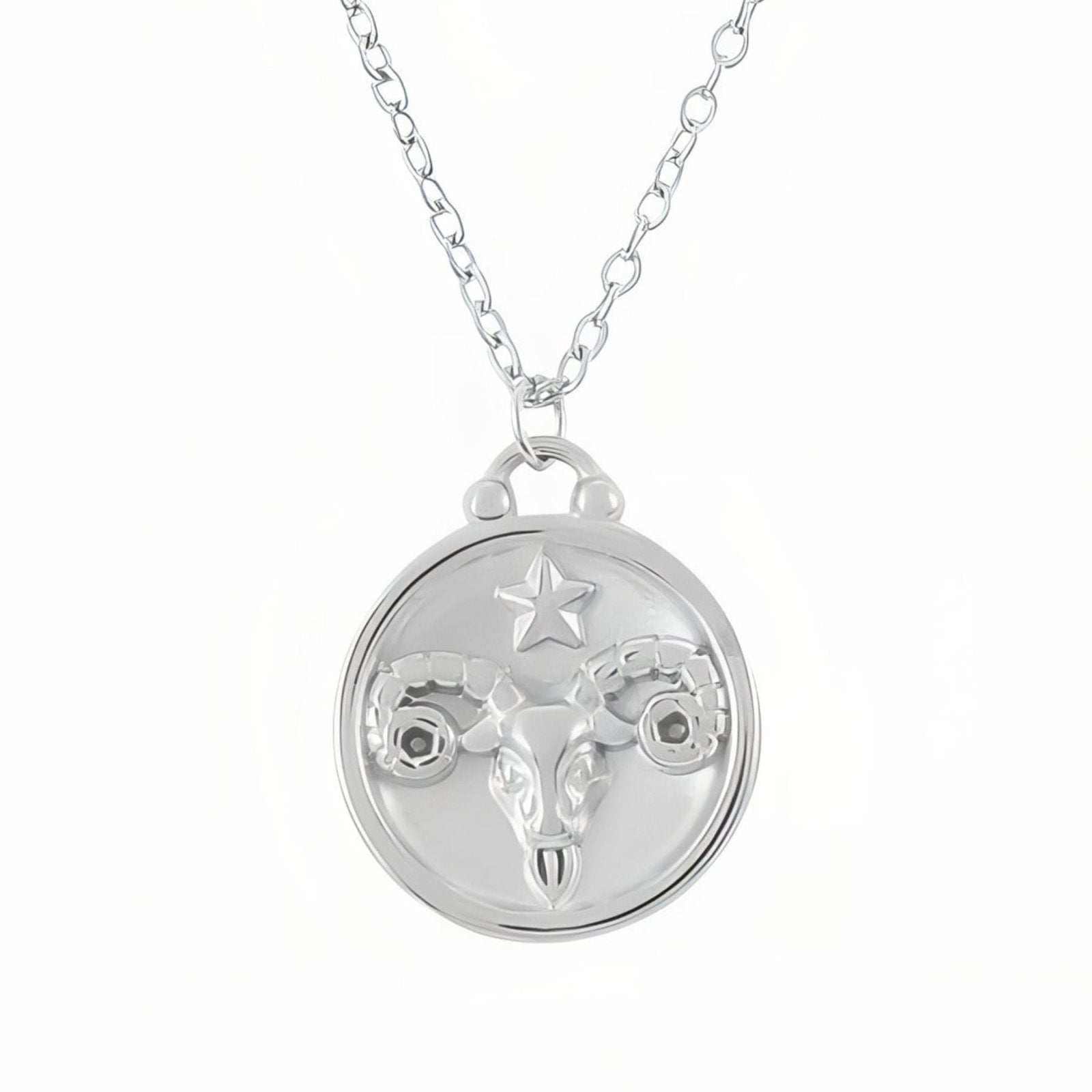 Collier médaille zodiaque réversible, signe astrologique et constellation, en acier inoxydable plaqué or 18K