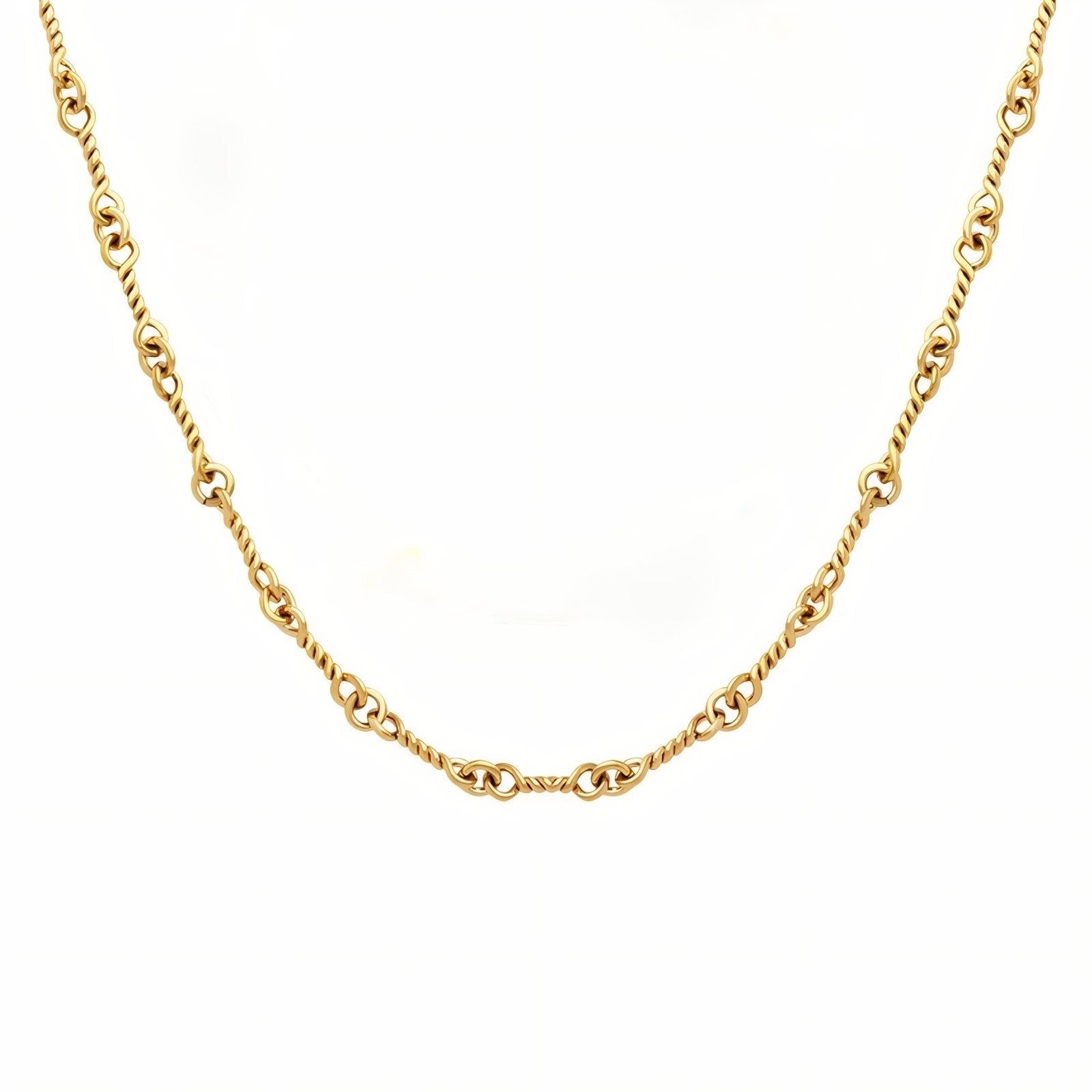 Collier minimaliste pour femme, maille torsadée, en laiton