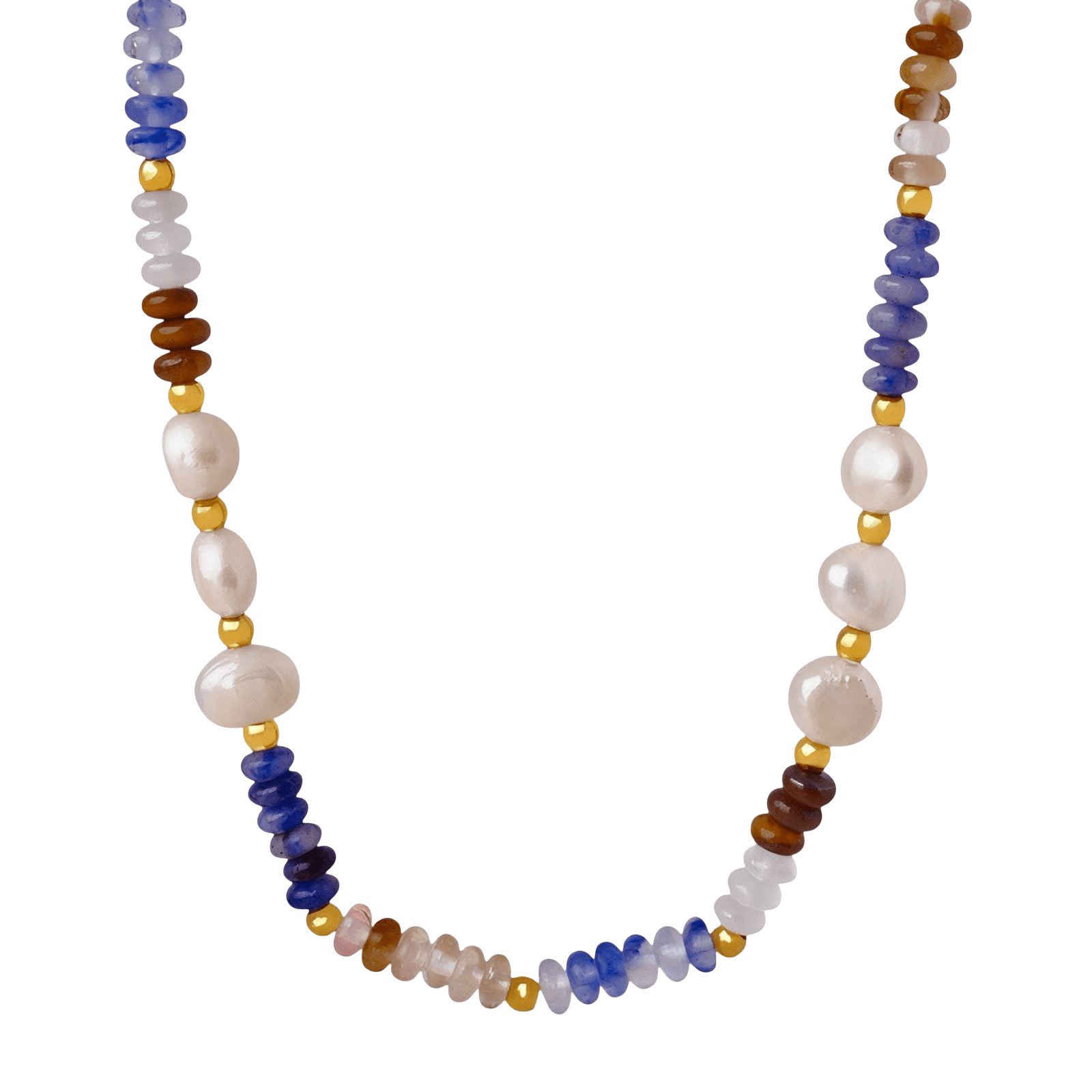 Collier multicolore pour femme, en pierres naturelles et en perles d’eau douce, style bohème chic